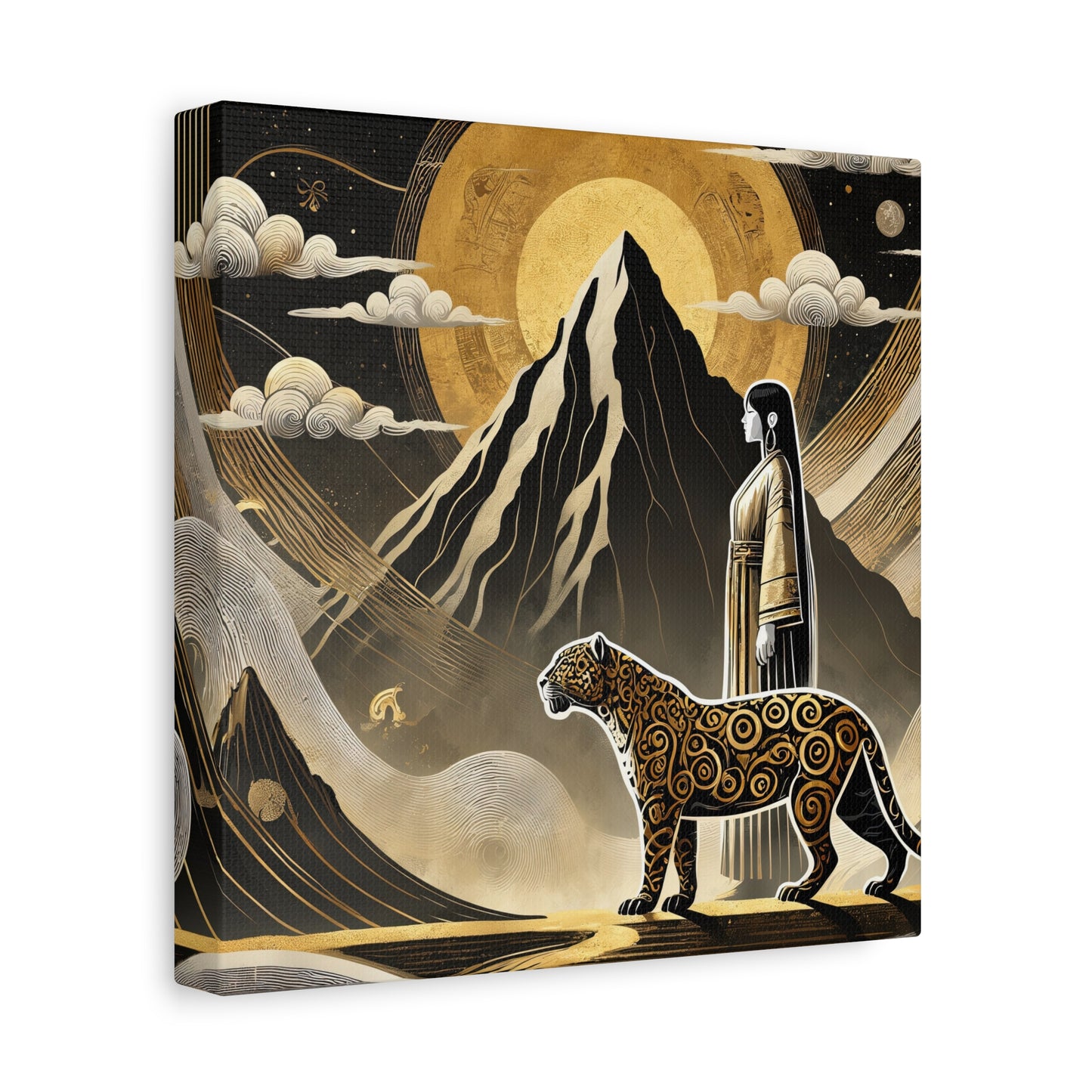 Golden Dream & Jaguar's Path -Matte Canvas Art
