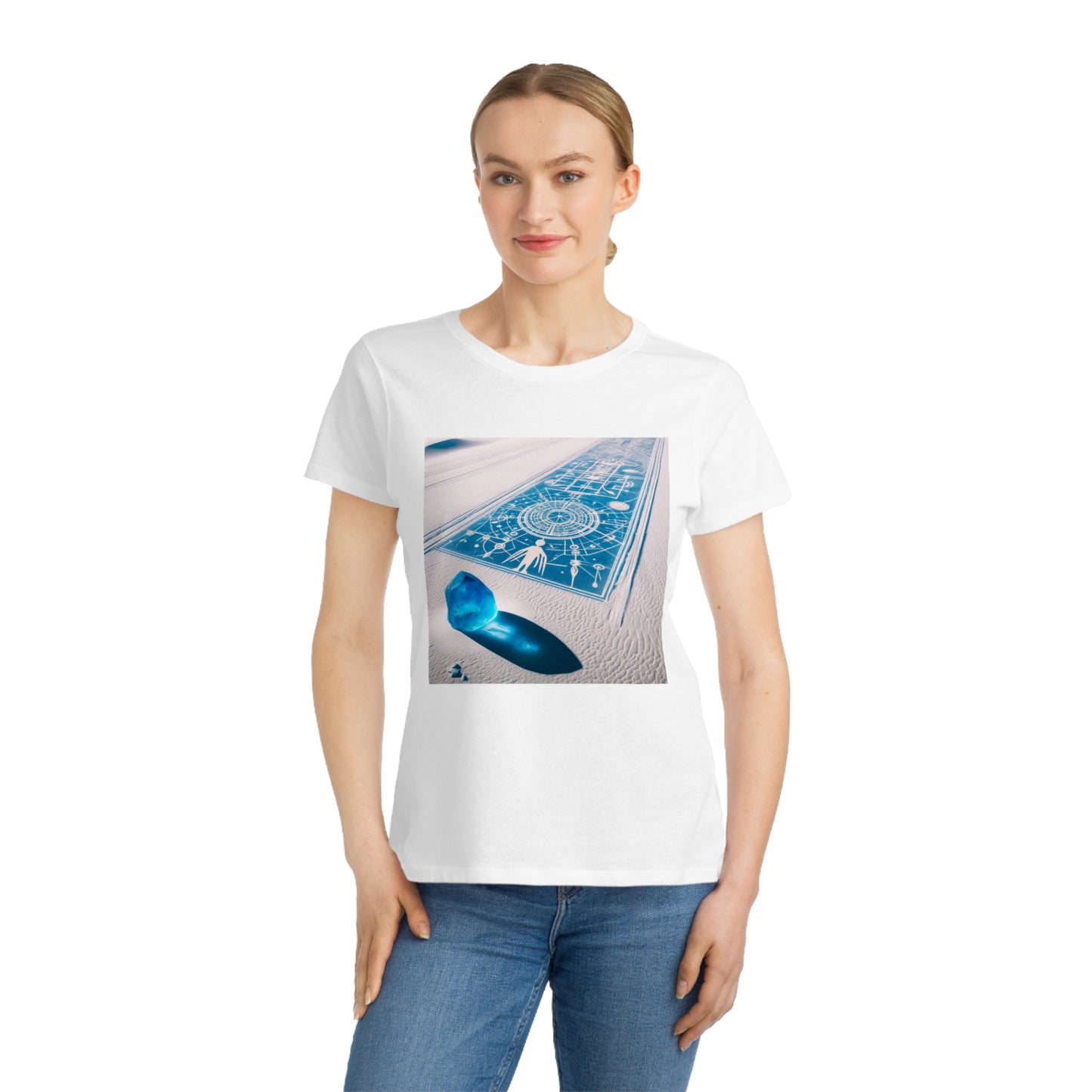 Mystical Sand Art Organic Women’s T-Shirt - Spiritual & Bohemian Vibe