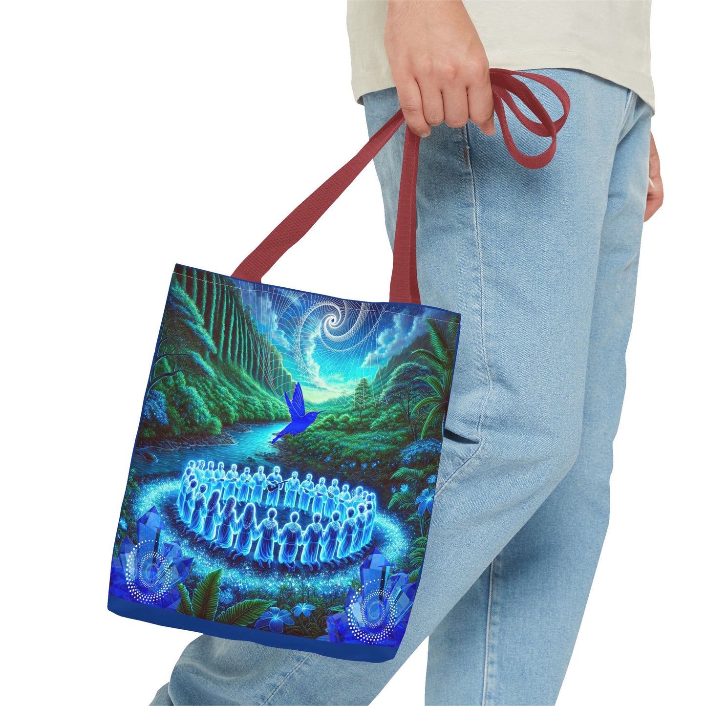 The Song of the Blue Hummingbird-Spirit Tote Bag