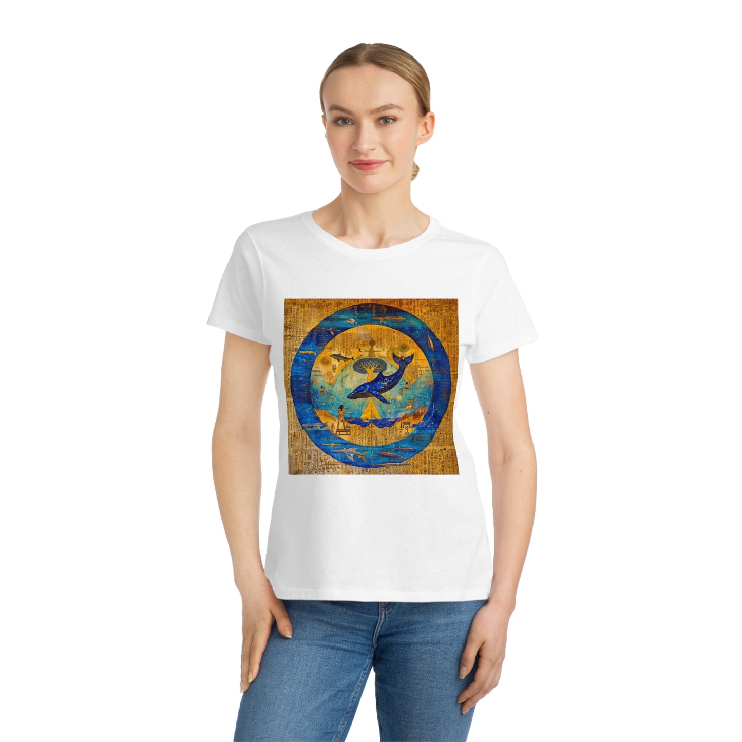Sirius Codex: Whale Guardian and the Tree of Light-100% Organic Cotton Women's T-Shirt