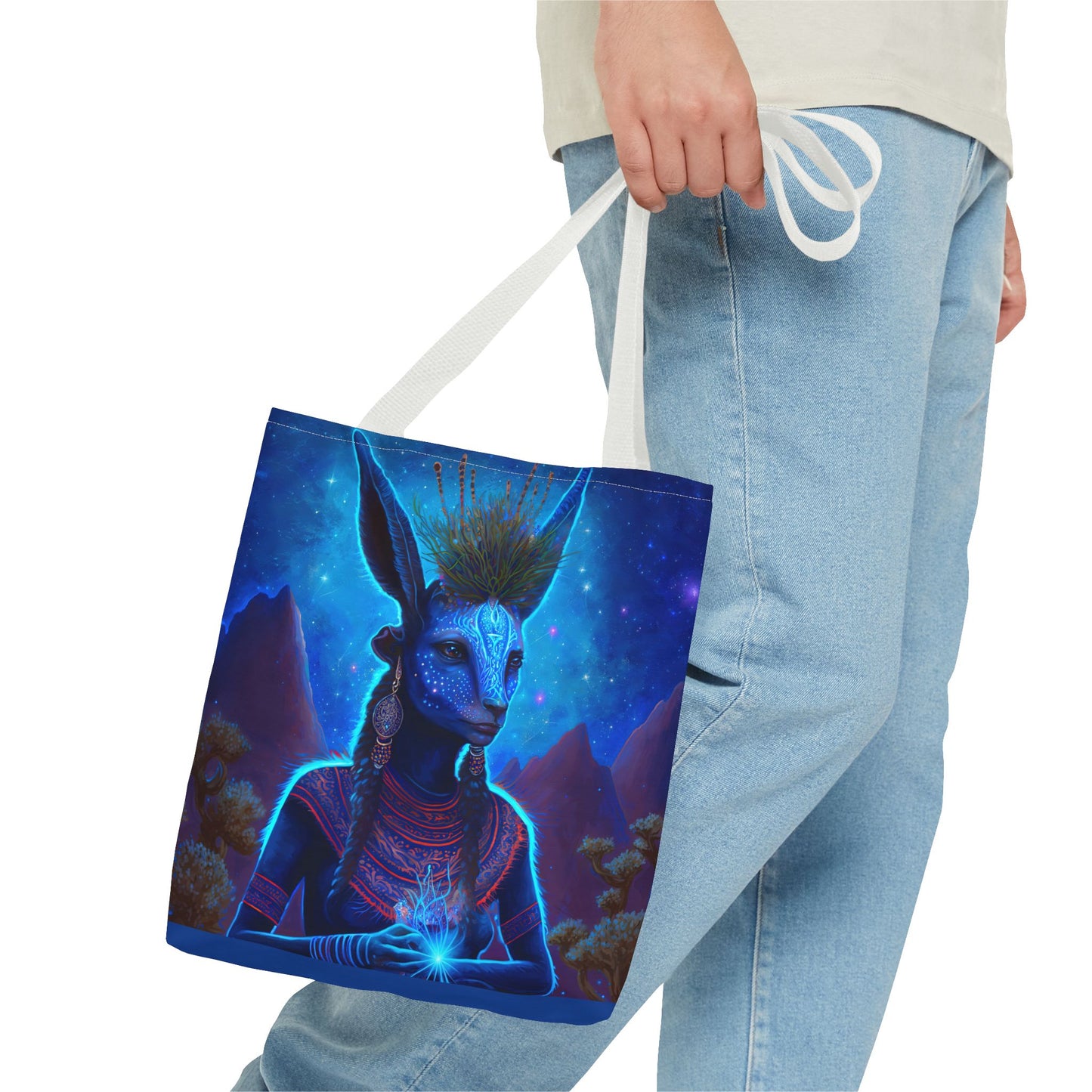 Sacred Blue Deer-Spirit Tote Bag