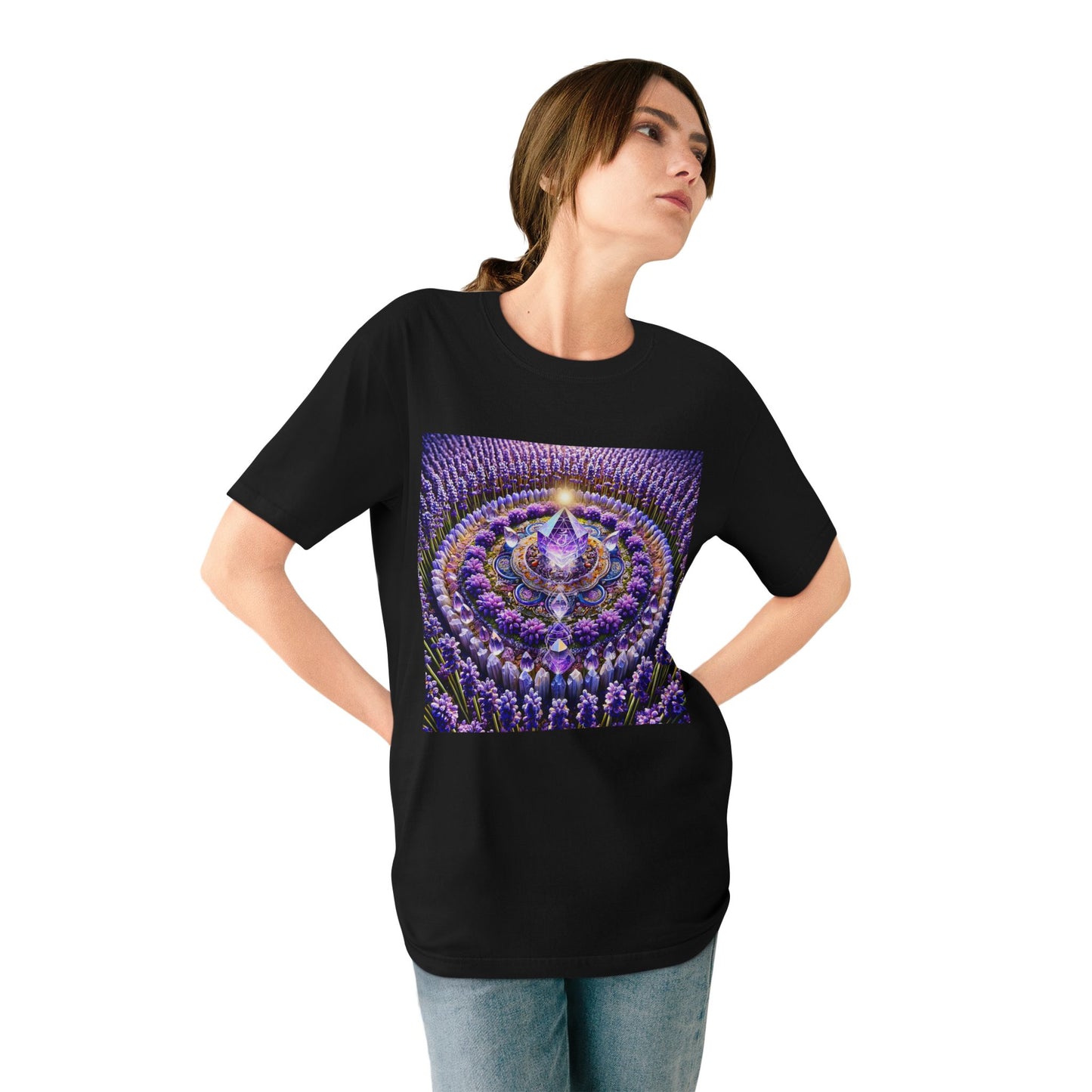 Violet Flame Mandala -Unisex 100% Organic Cotton T-Shirt