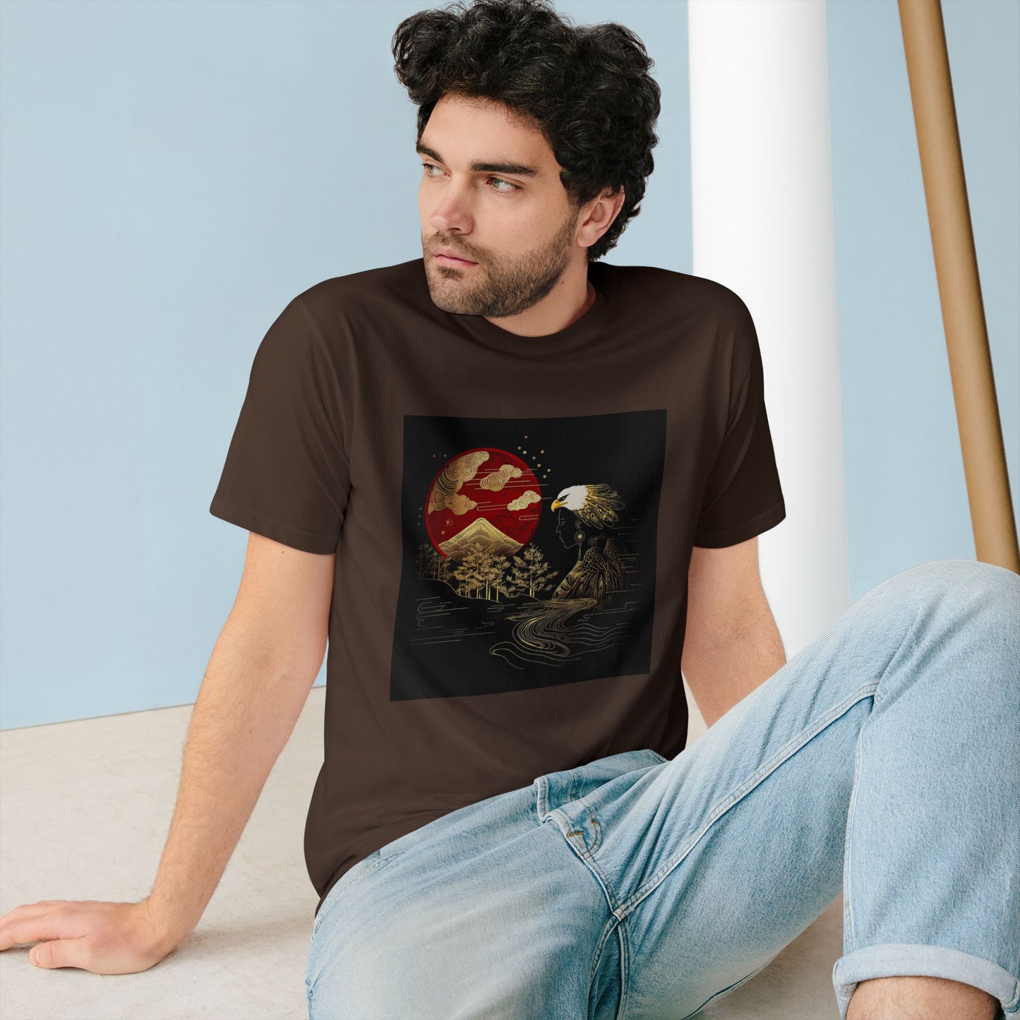 The Golden Eagle& Sun-Unisex 100% Organic Cotton T-Shirt