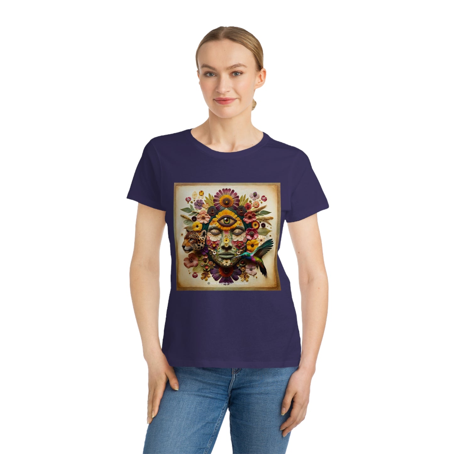 Medicine Woman, Jaguar & Hummingbird Spirit- Women's Organic T-Shirt