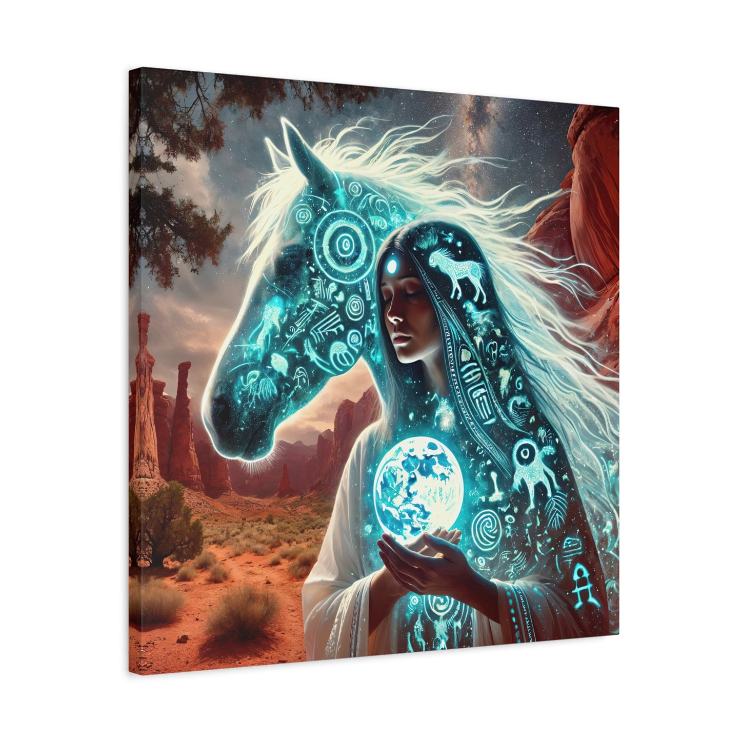 Sacred Star Horse-Matte Canvas Wall Art