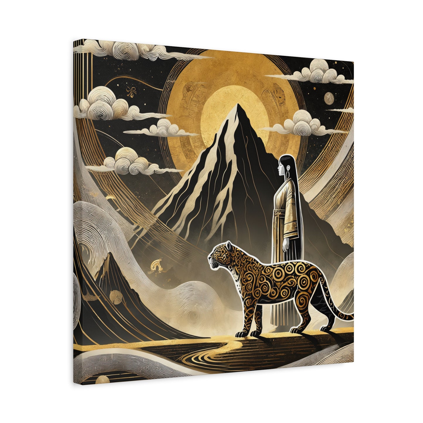 Golden Dream & Jaguar's Path -Matte Canvas Art