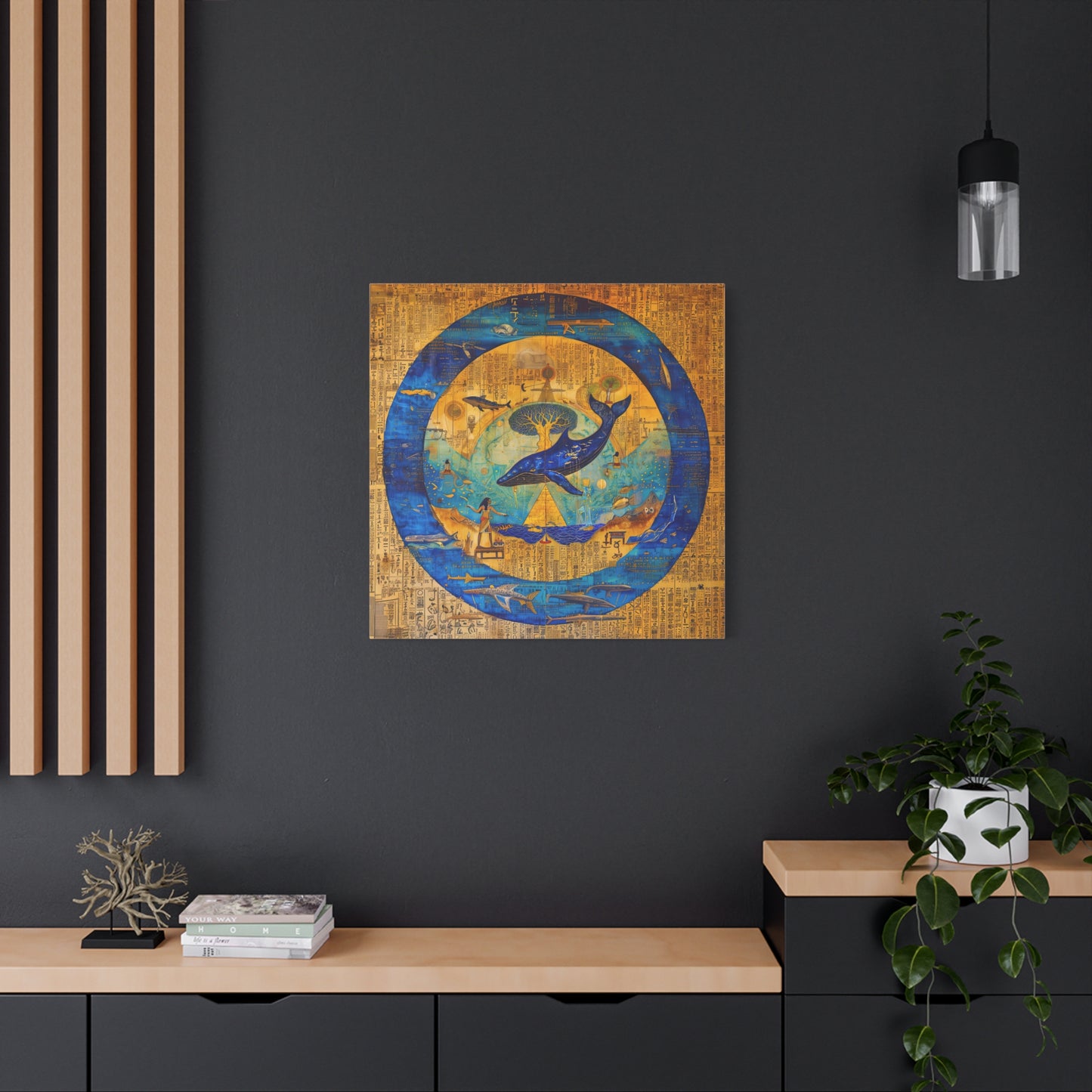 Star Whale and Tree of Life -Matte Canvas Print
