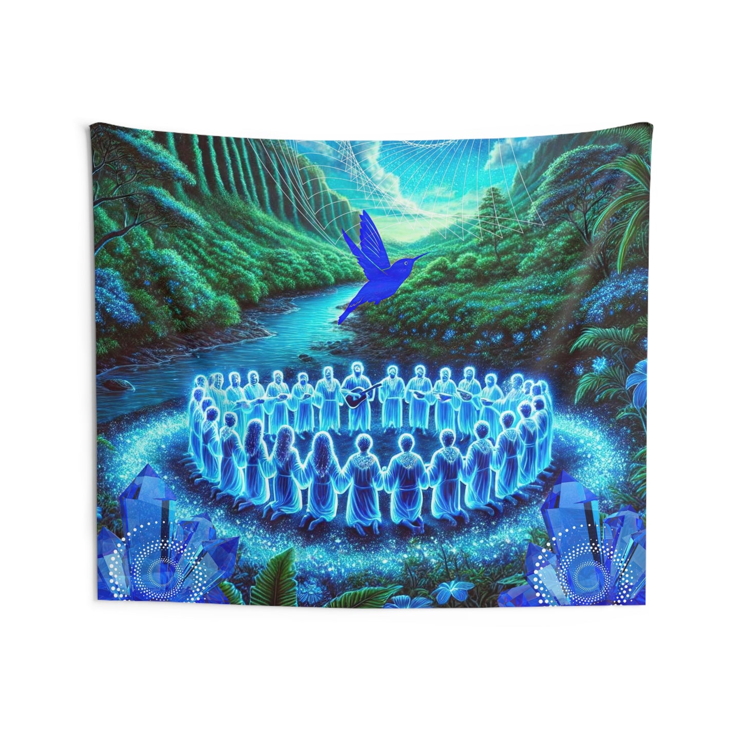 The Song of the Blue Hummingbird- Indoor Wall Tapestry