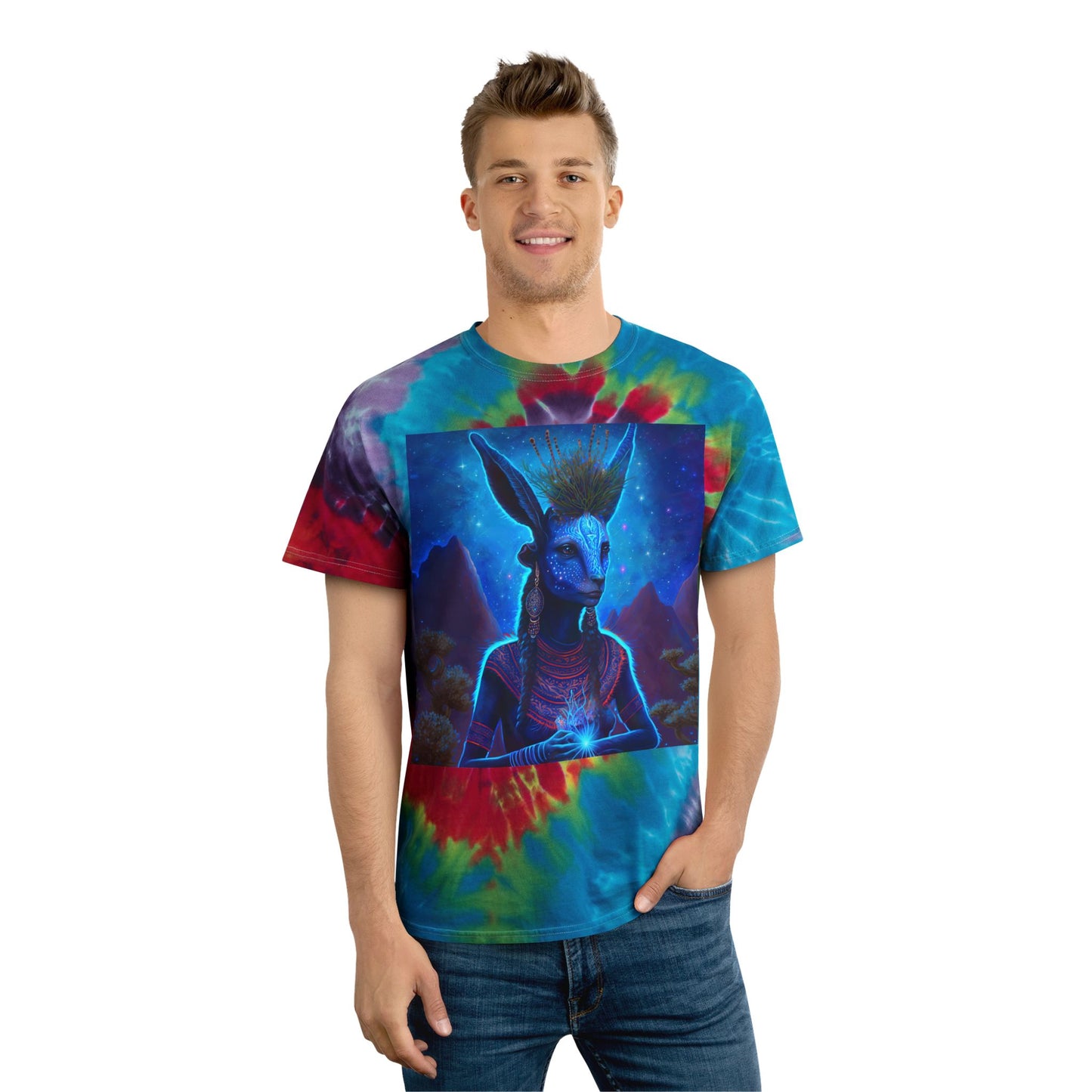 Kauyumari- Sacred Blue deer-Tie-Dye Tee