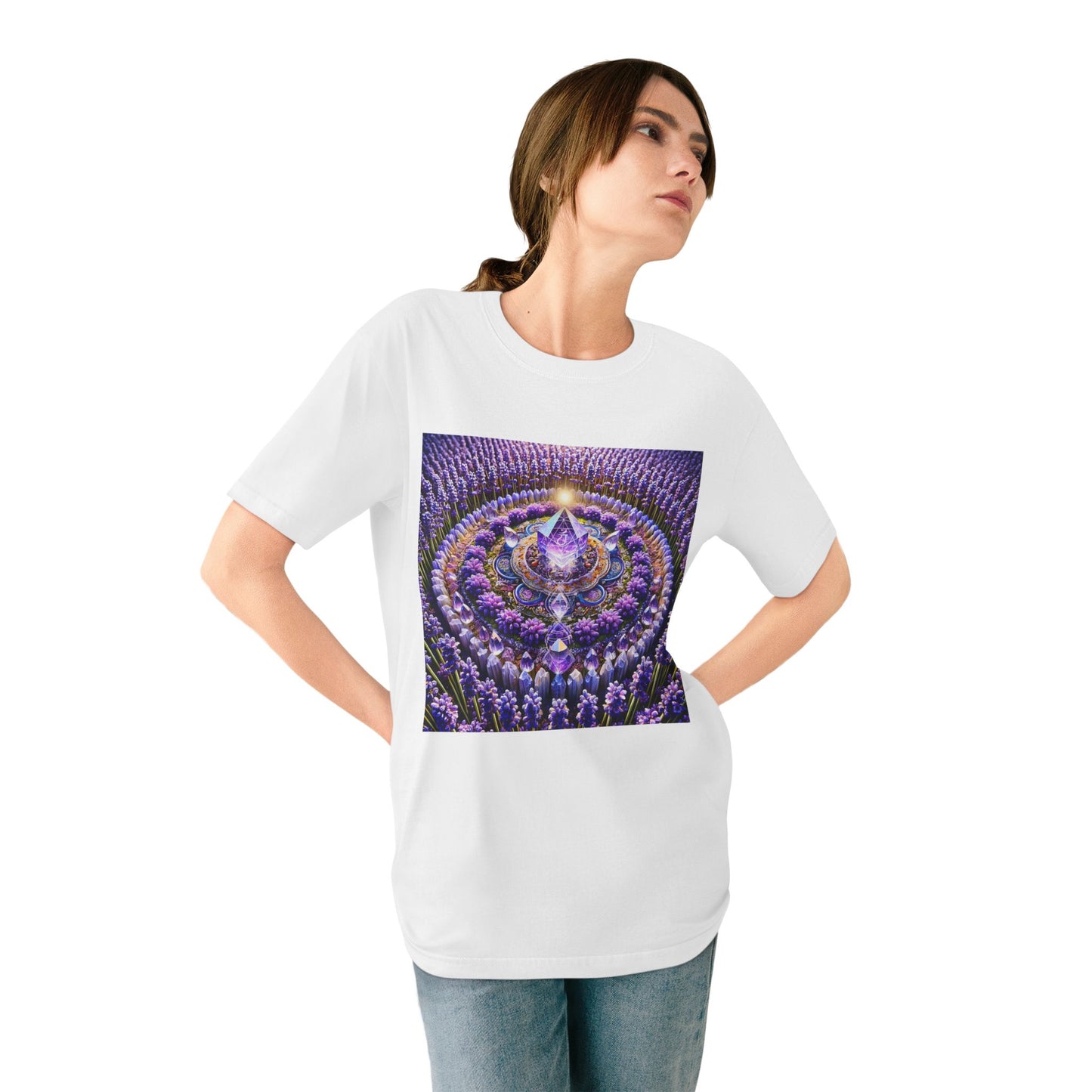 Violet Flame Mandala -Unisex 100% Organic Cotton T-Shirt