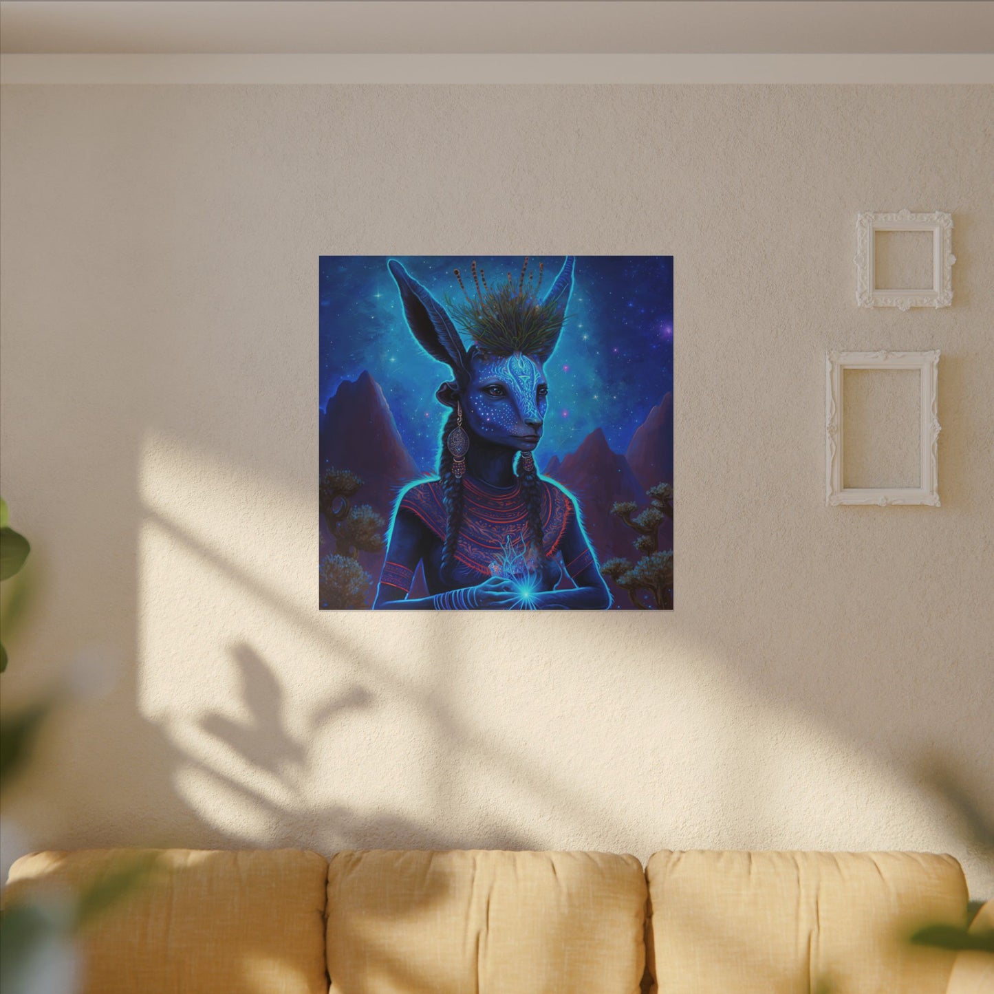 Sacred Blue Deer-Matte Canvas Art