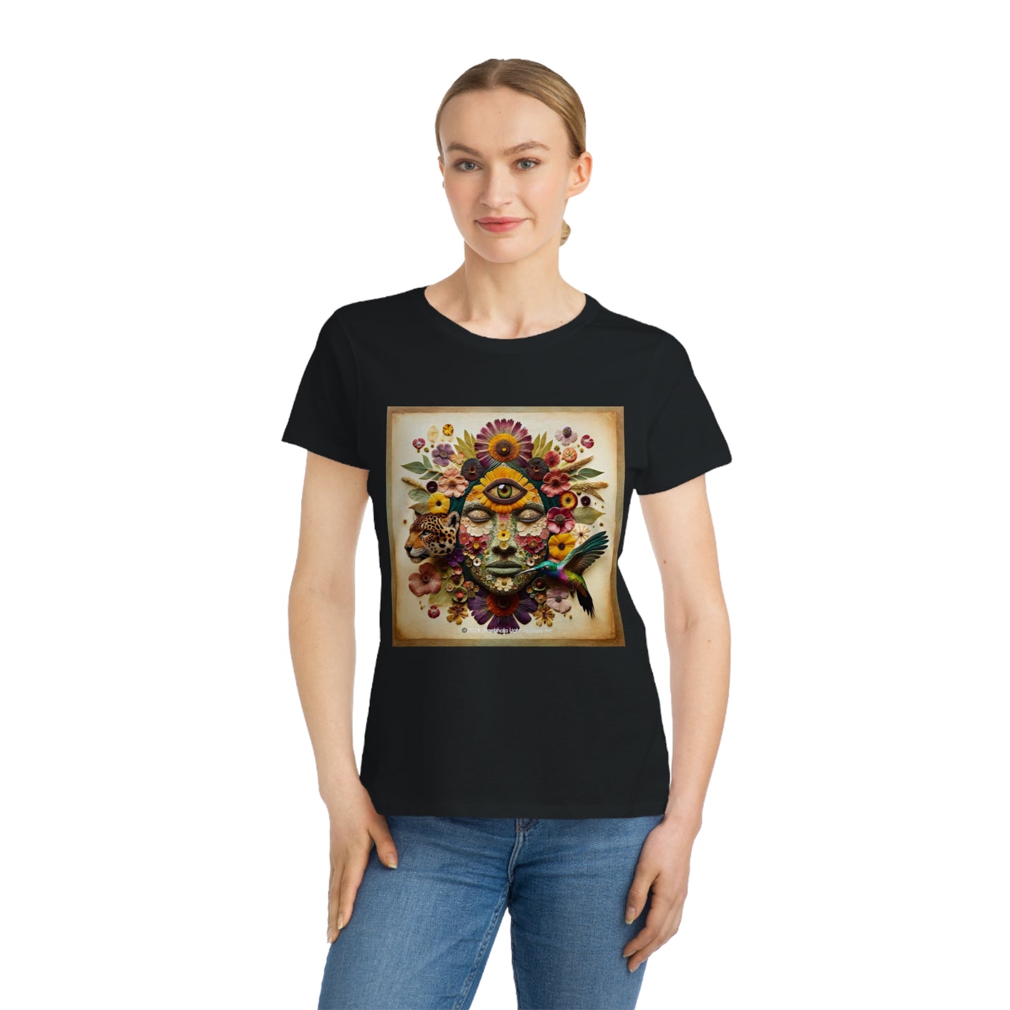 Medicine Woman, Jaguar & Hummingbird Spirit- Women's Organic T-Shirt