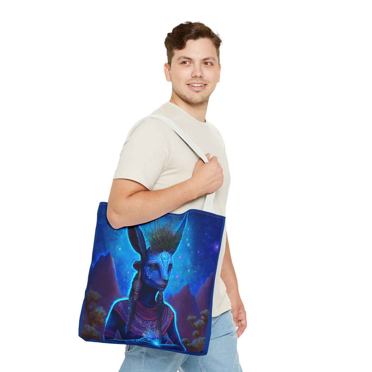 Sacred Blue Deer-Spirit Tote Bag