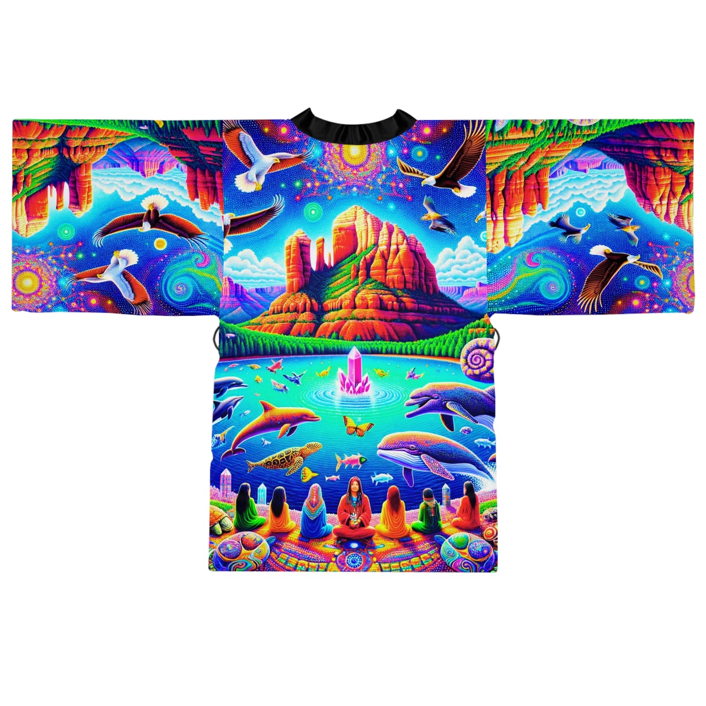 Dream Awake-Vibrant Long Sleeve Kimono Robe