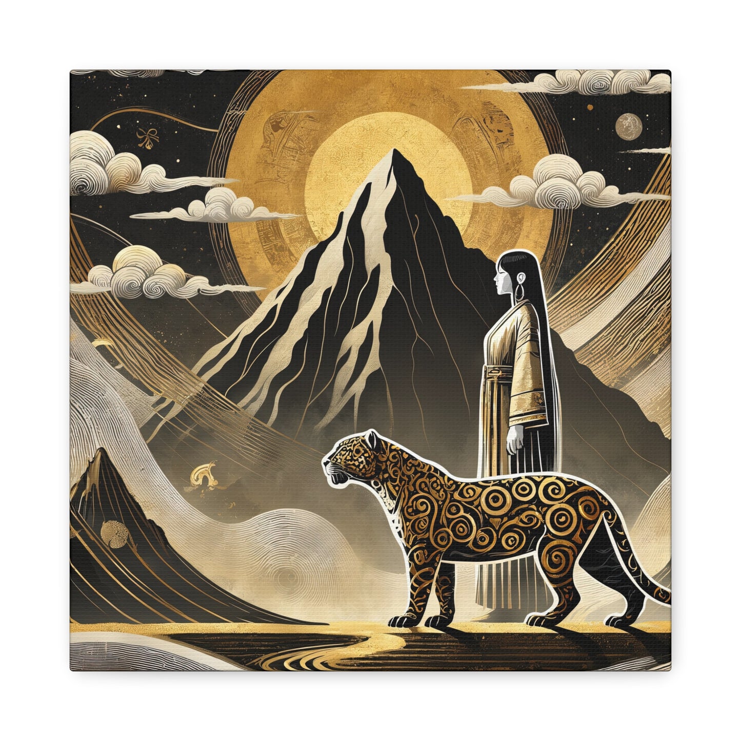 Golden Dream & Jaguar's Path -Matte Canvas Art