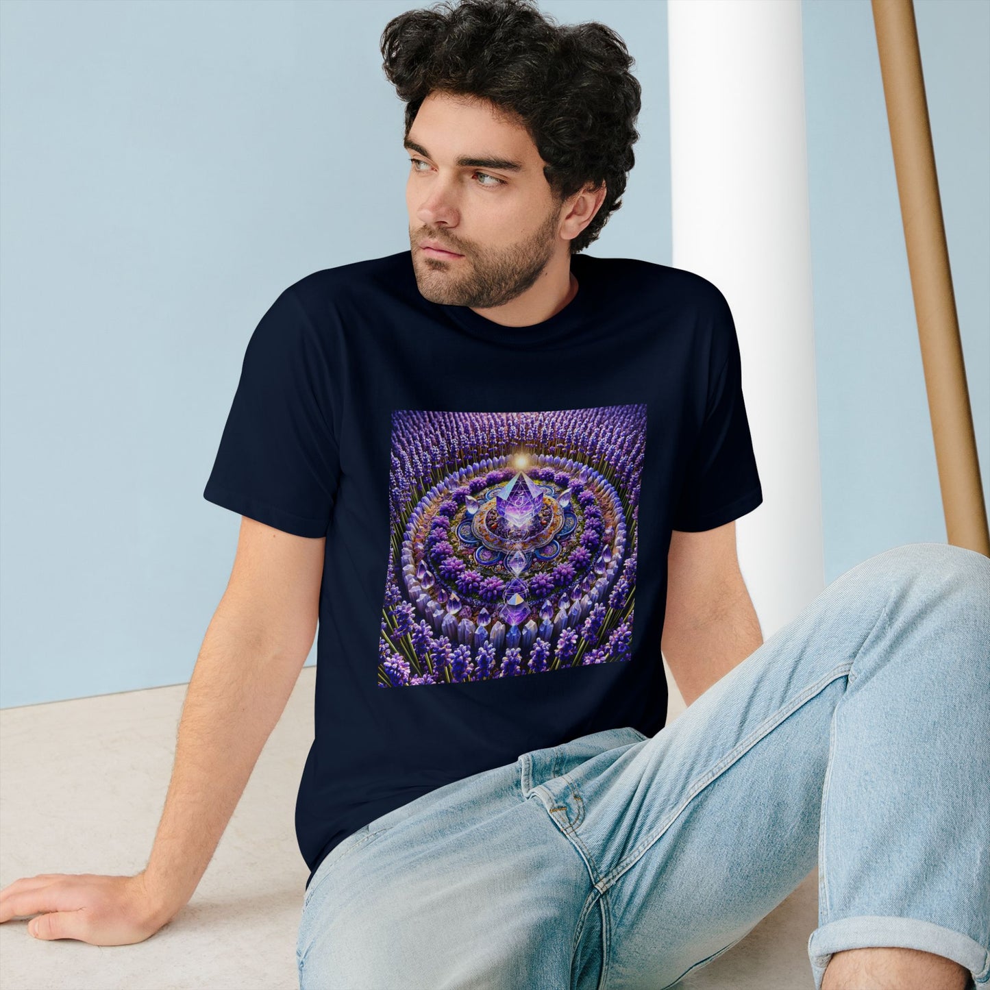 Violet Flame Mandala -Unisex 100% Organic Cotton T-Shirt