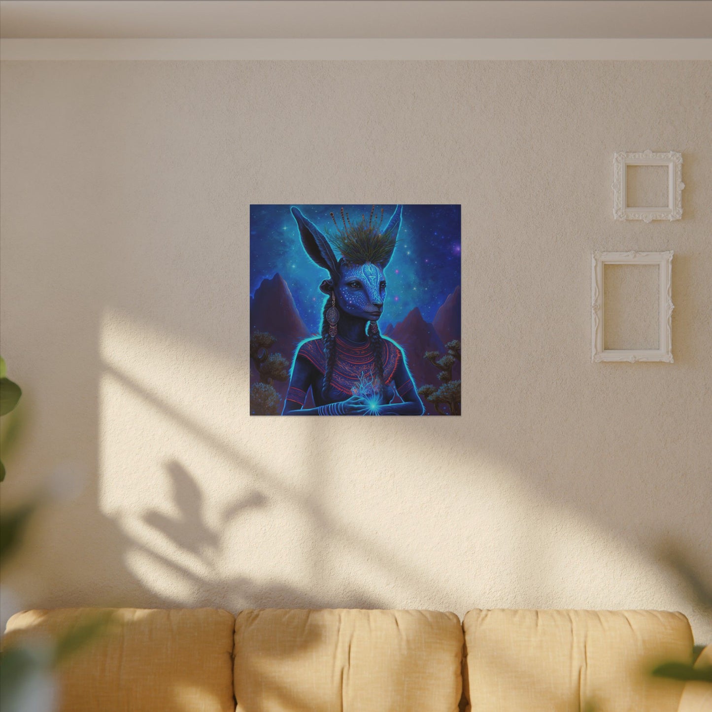 Sacred Blue Deer-Matte Canvas Art