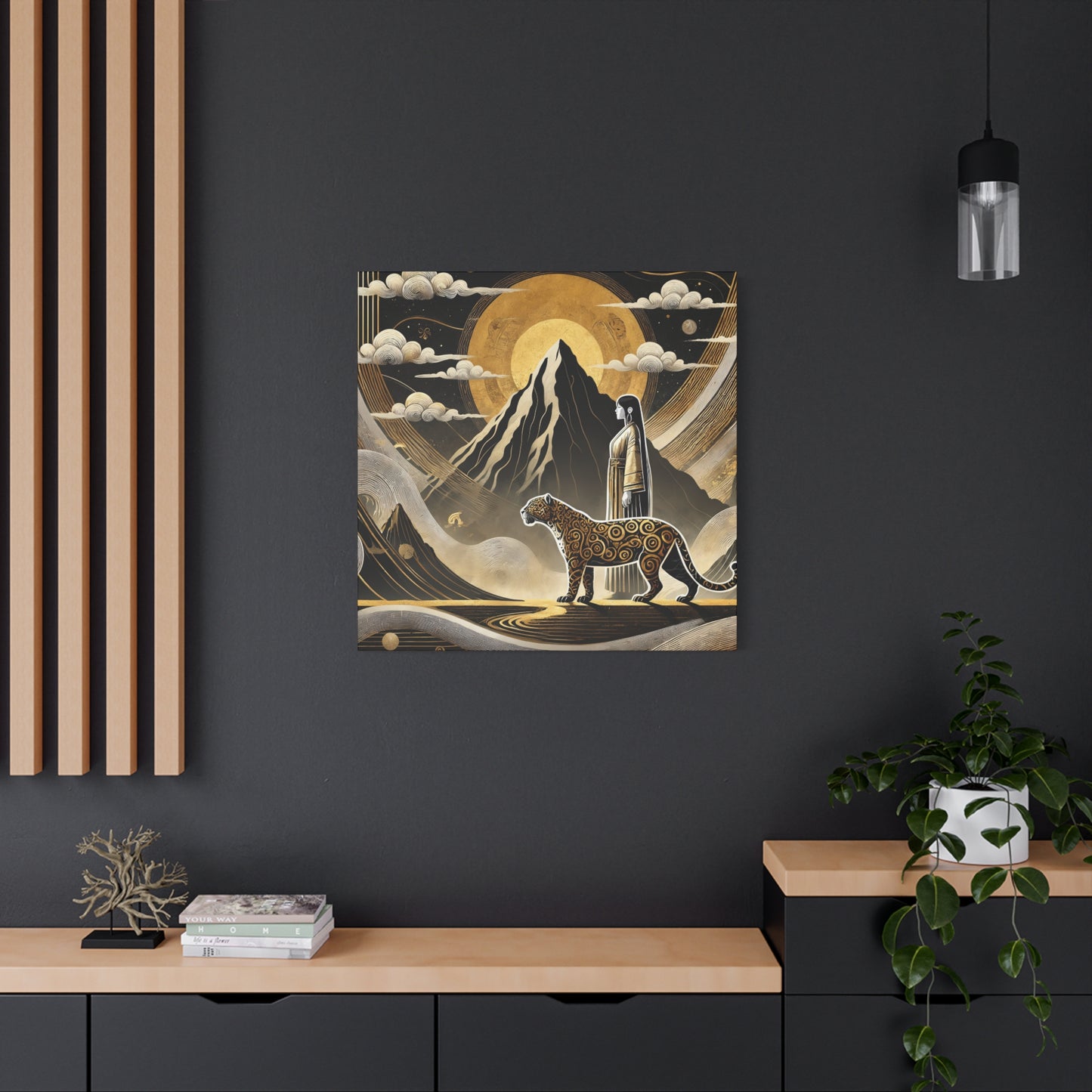 Golden Dream & Jaguar's Path -Matte Canvas Art