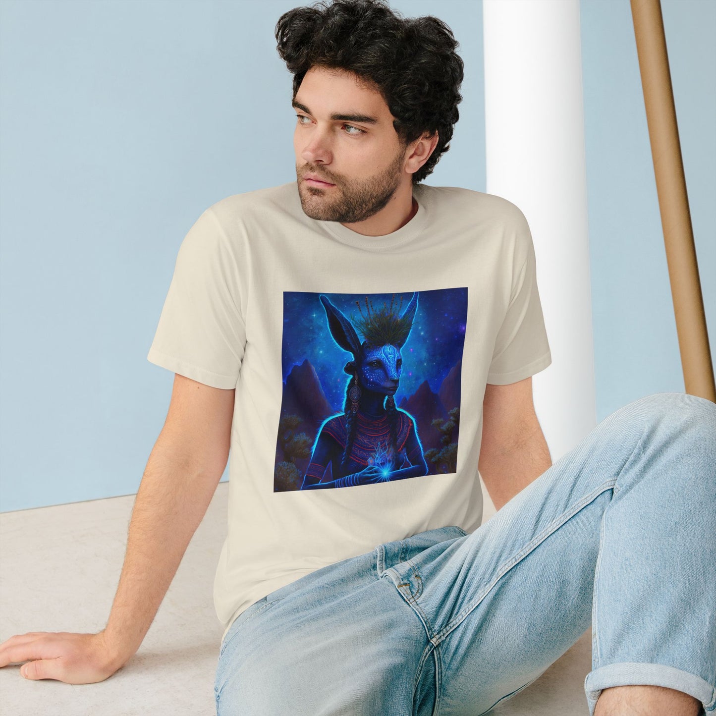 Sacred Blue Deer- 100% Organic Cotton T- Shitrs