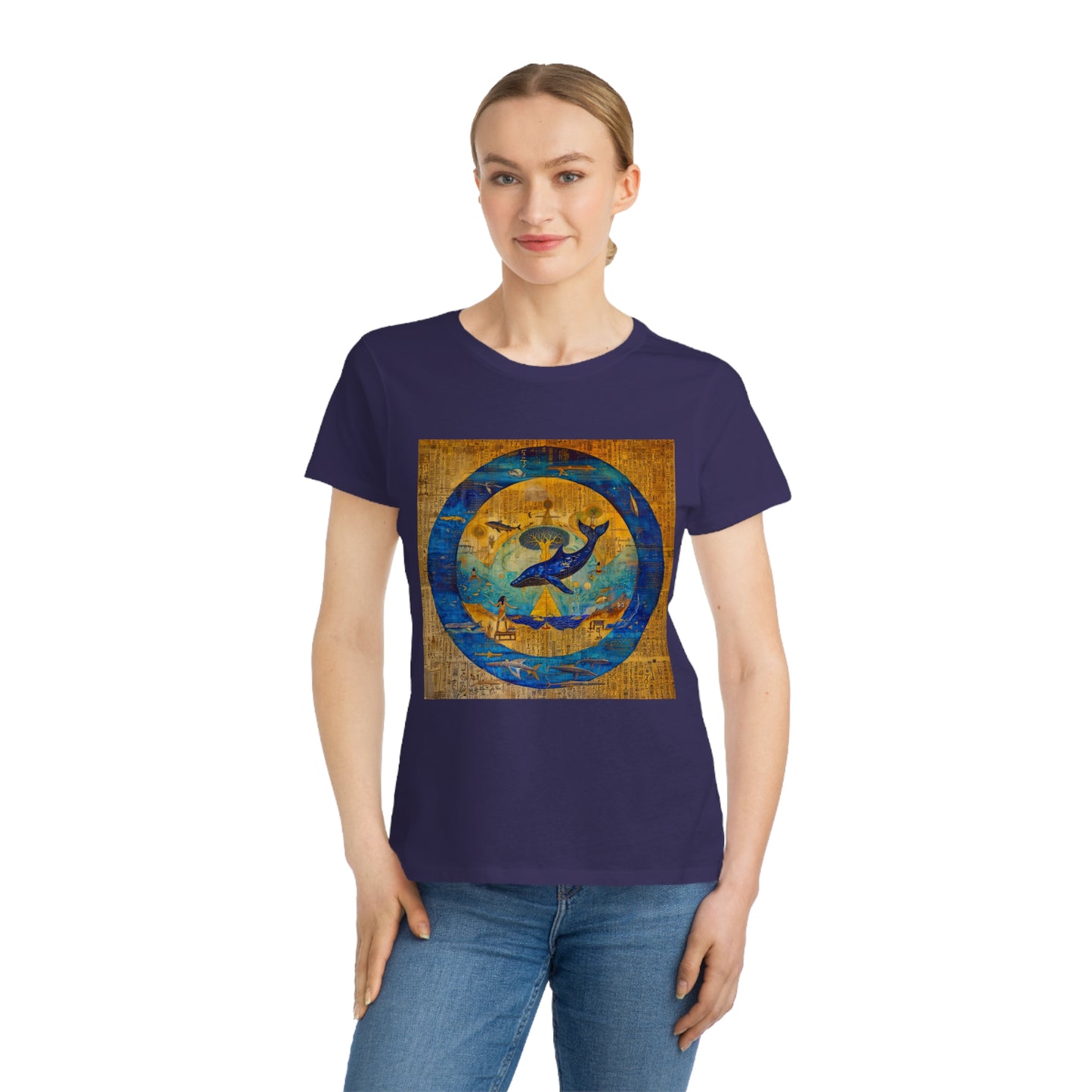 Sirius Codex: Whale Guardian and the Tree of Light-100% Organic Cotton Women's T-Shirt