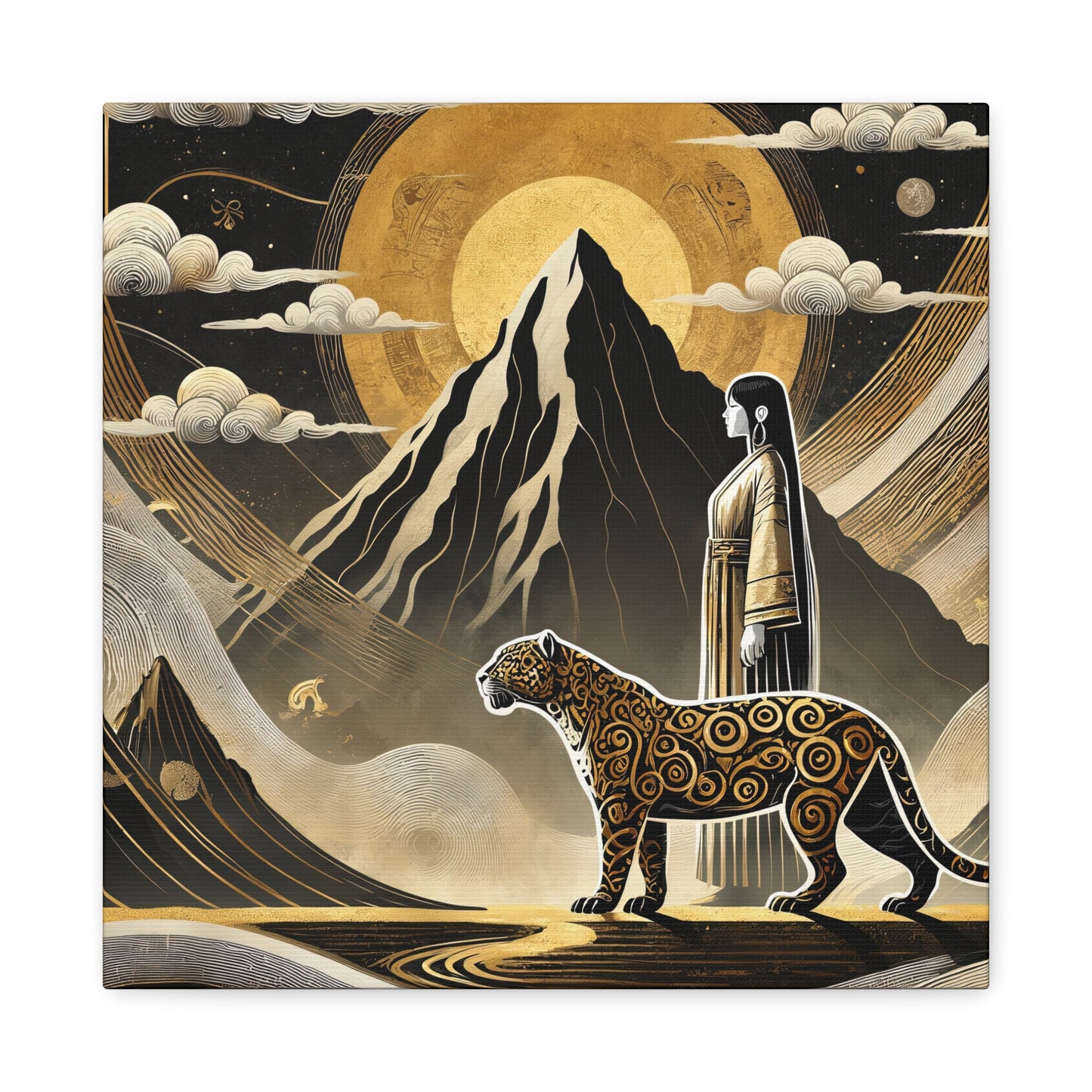 Golden Dream & Jaguar's Path -Matte Canvas Art