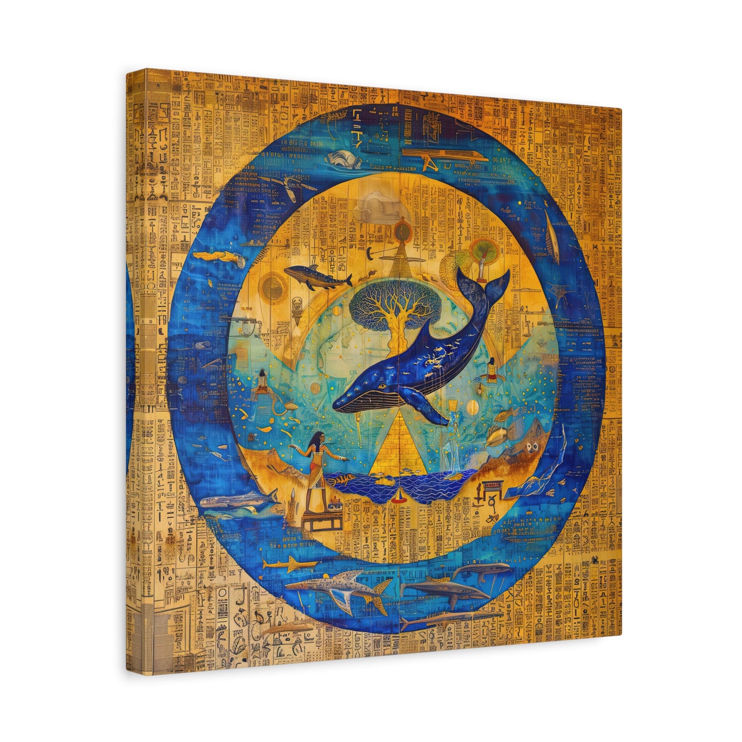 Star Whale and Tree of Life -Matte Canvas Print