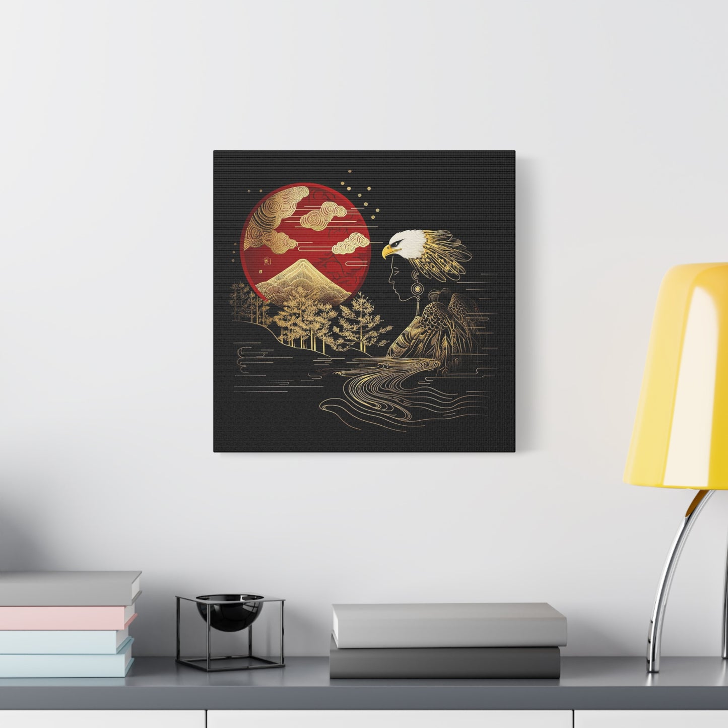 Golden Eagle and Sun-Streched Matte Canvas Art