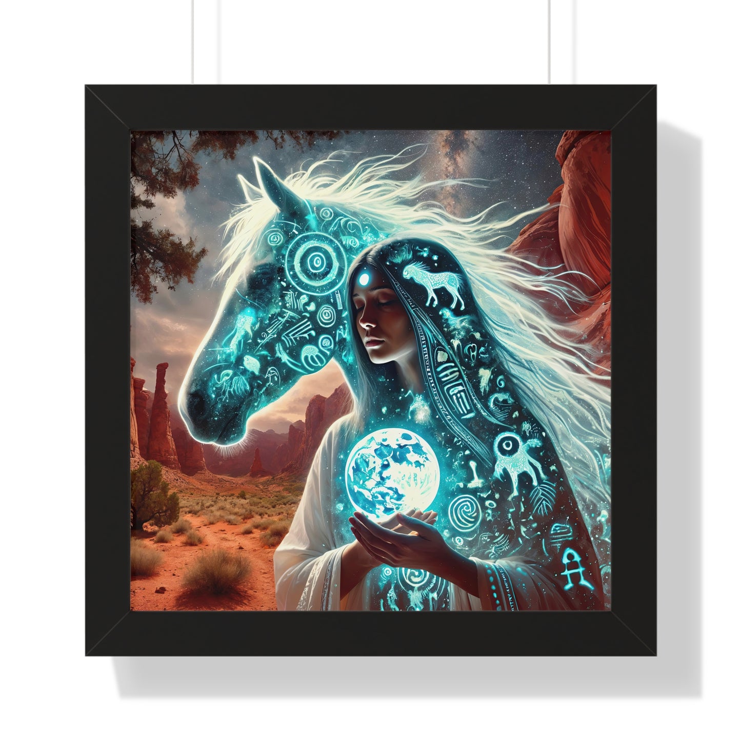 Sacred Star Horse-Framed Vertical Poster