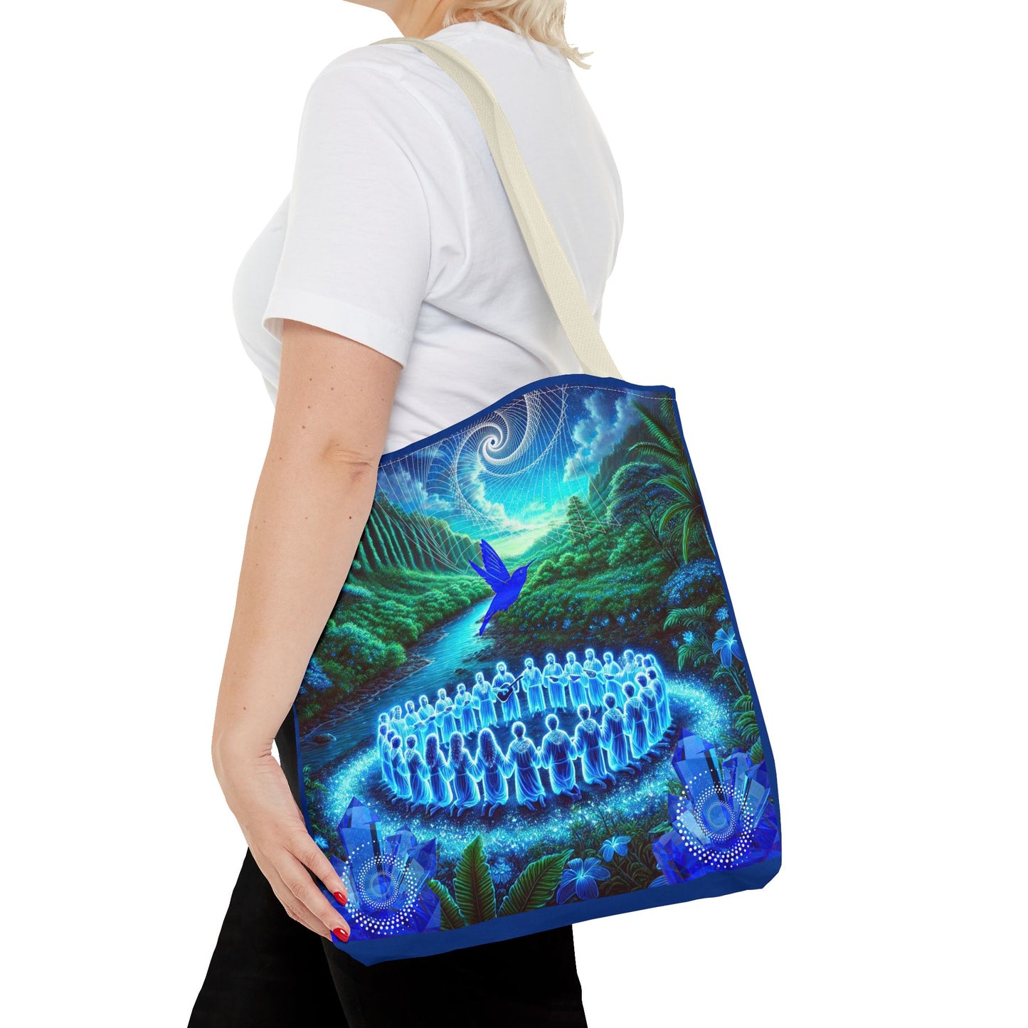 The Song of the Blue Hummingbird-Spirit Tote Bag