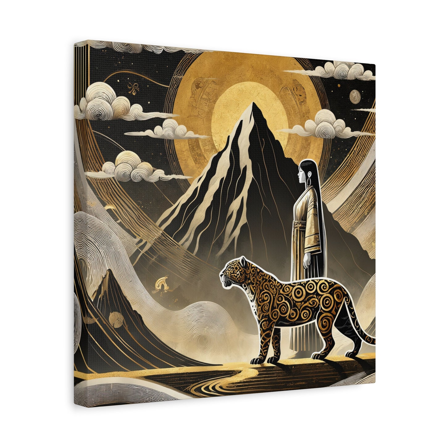 Golden Dream & Jaguar's Path -Matte Canvas Art
