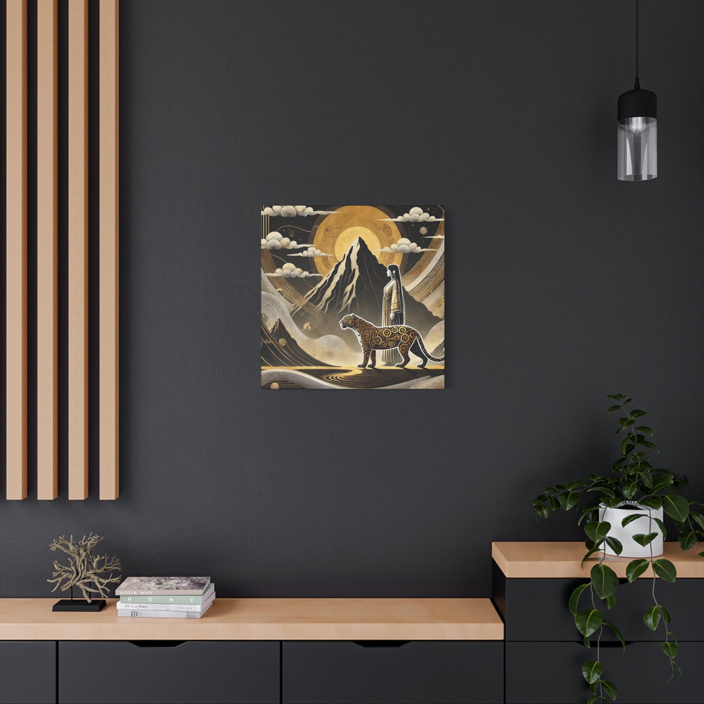 Golden Dream & Jaguar's Path -Matte Canvas Art