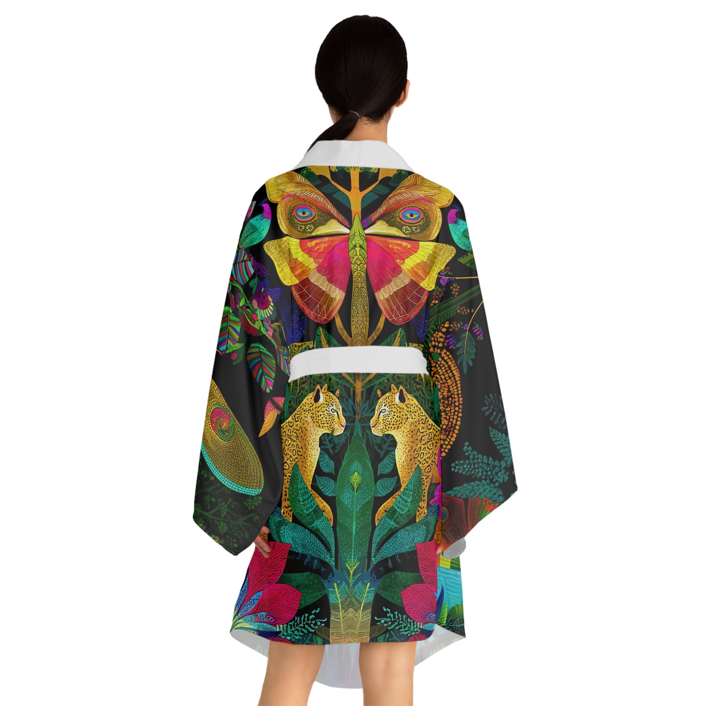 Jungle Medicine Print Long Sleeve Kimono Robe