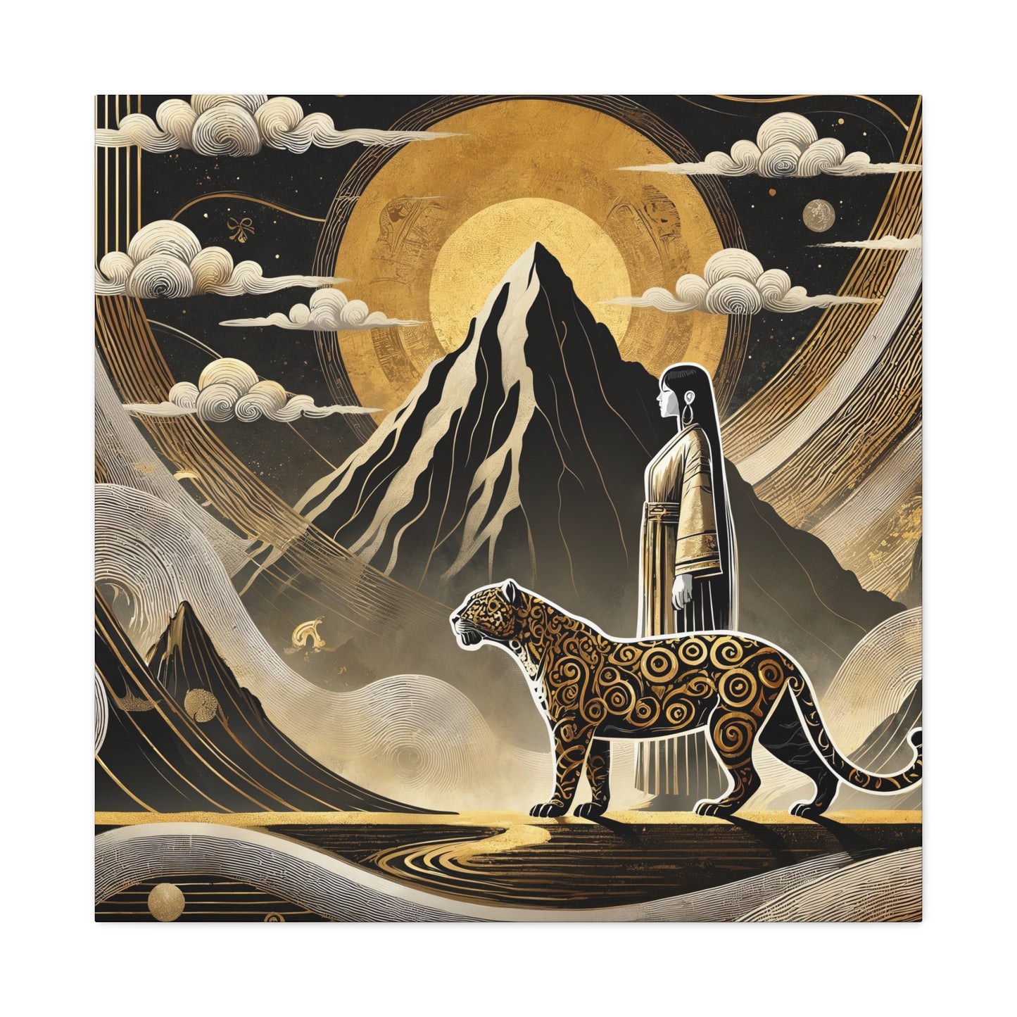 Golden Dream & Jaguar's Path -Matte Canvas Art