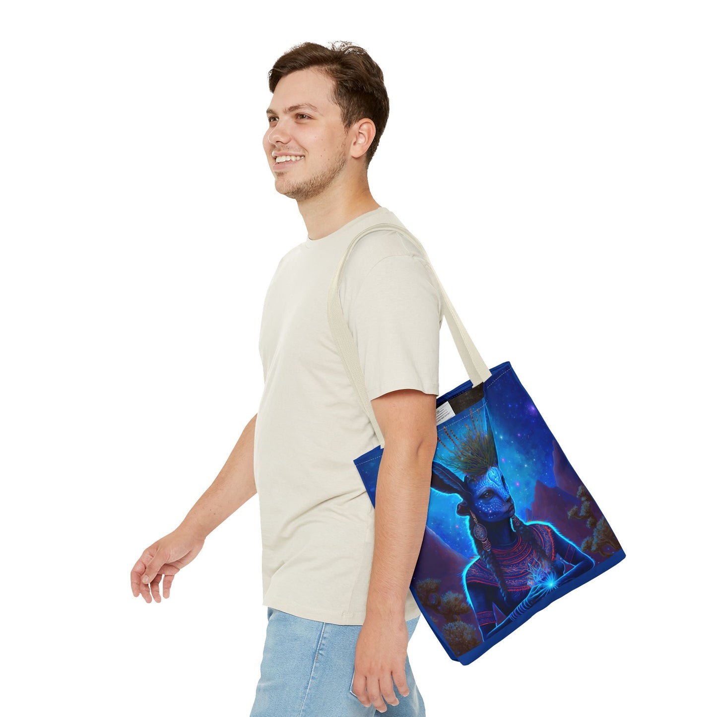 Sacred Blue Deer-Spirit Tote Bag