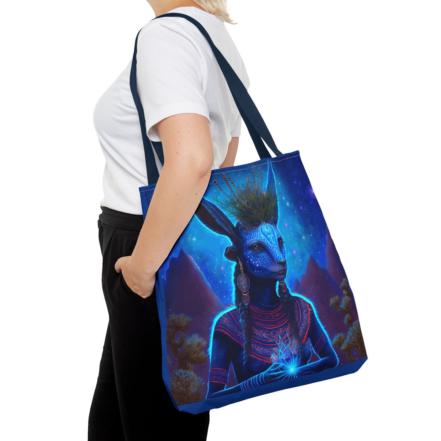 Sacred Blue Deer-Spirit Tote Bag