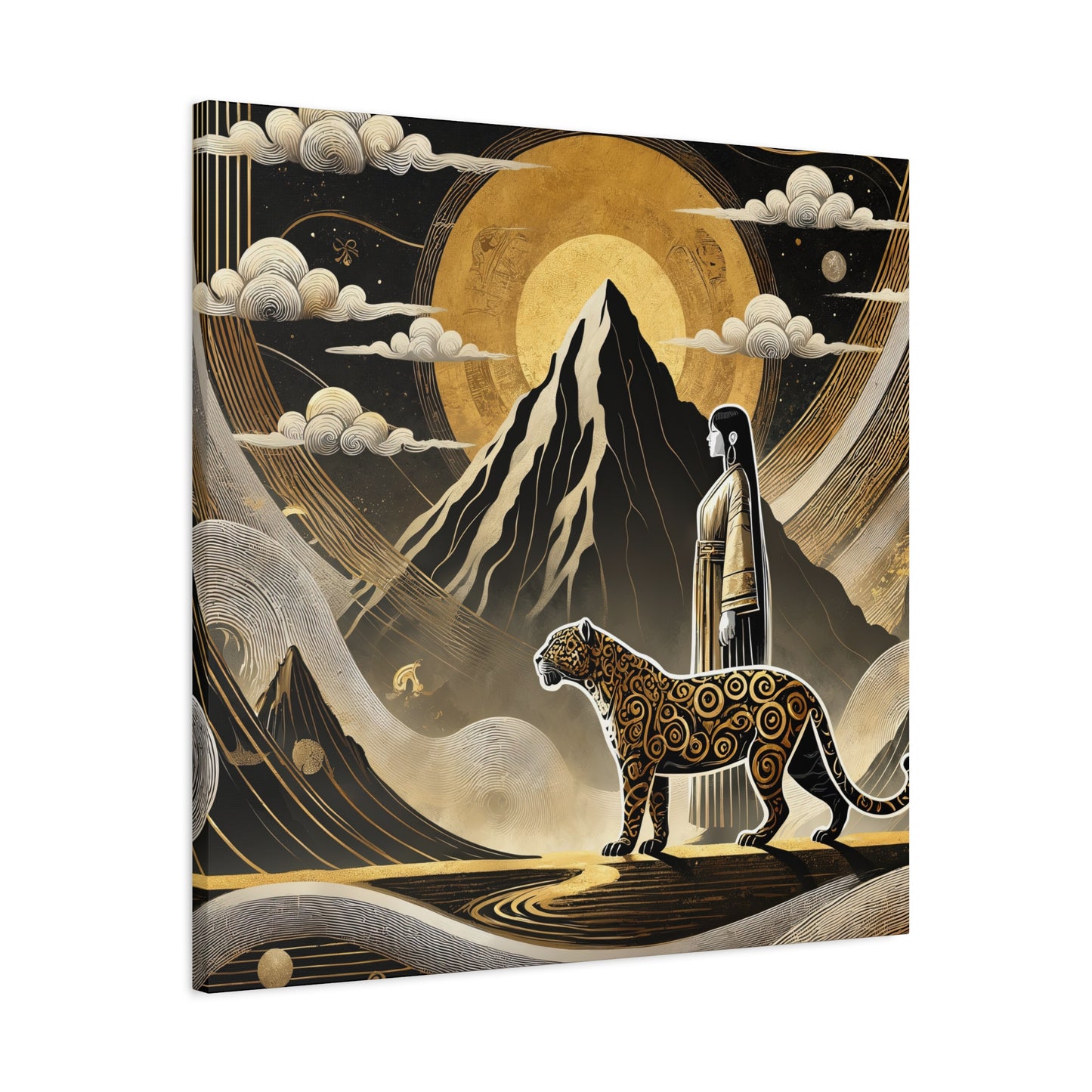 Golden Dream & Jaguar's Path -Matte Canvas Art