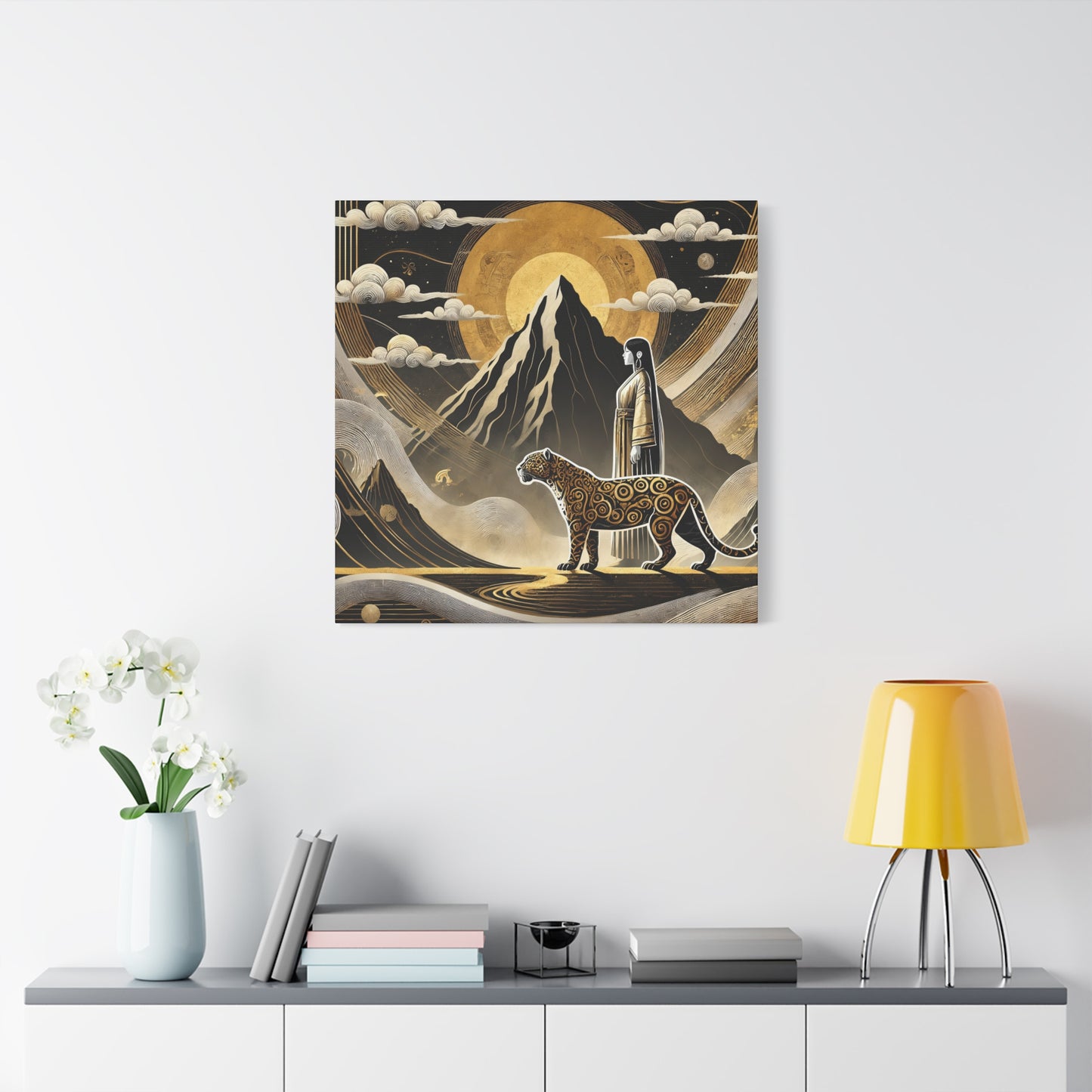 Golden Dream & Jaguar's Path -Matte Canvas Art