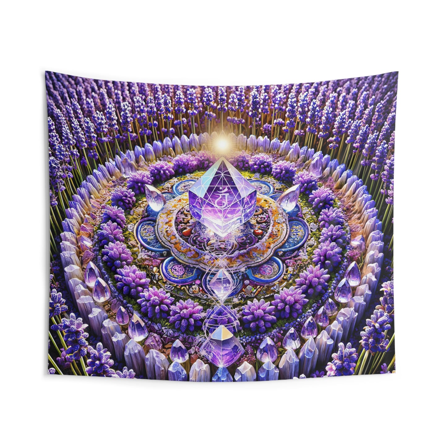 Violet Frame Mandala -Indoor Wall Tapestry