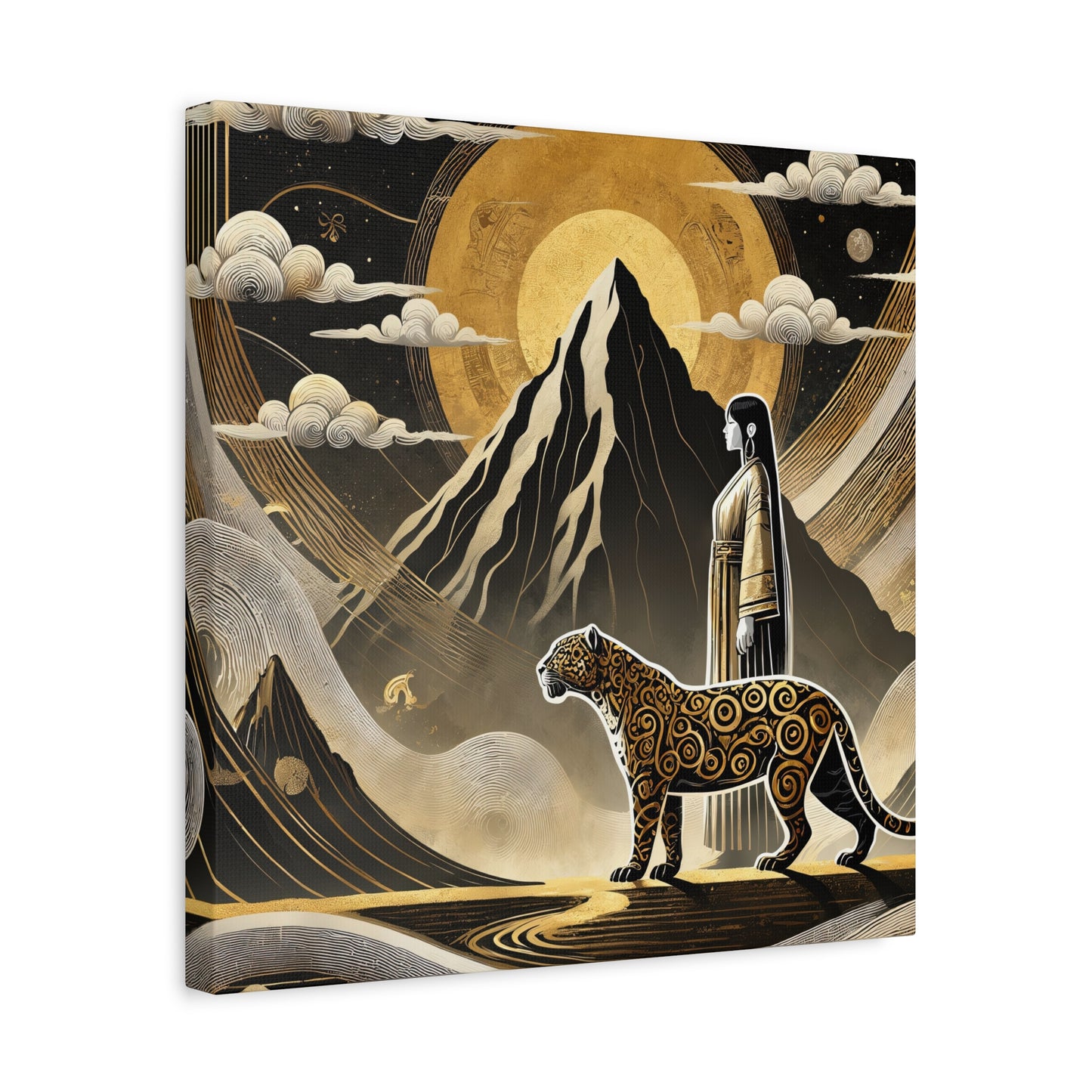 Golden Dream & Jaguar's Path -Matte Canvas Art
