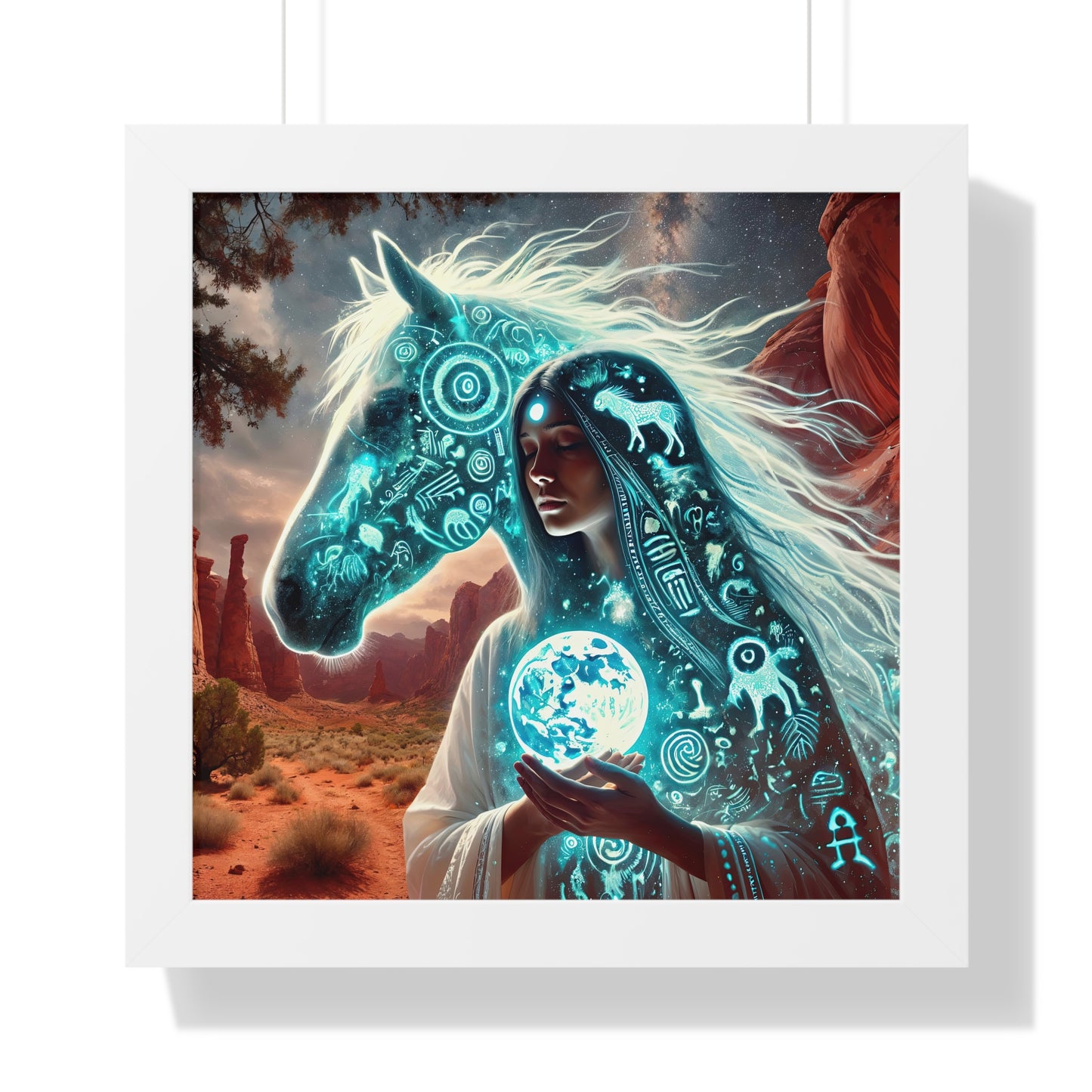 Sacred Star Horse-Framed Vertical Poster