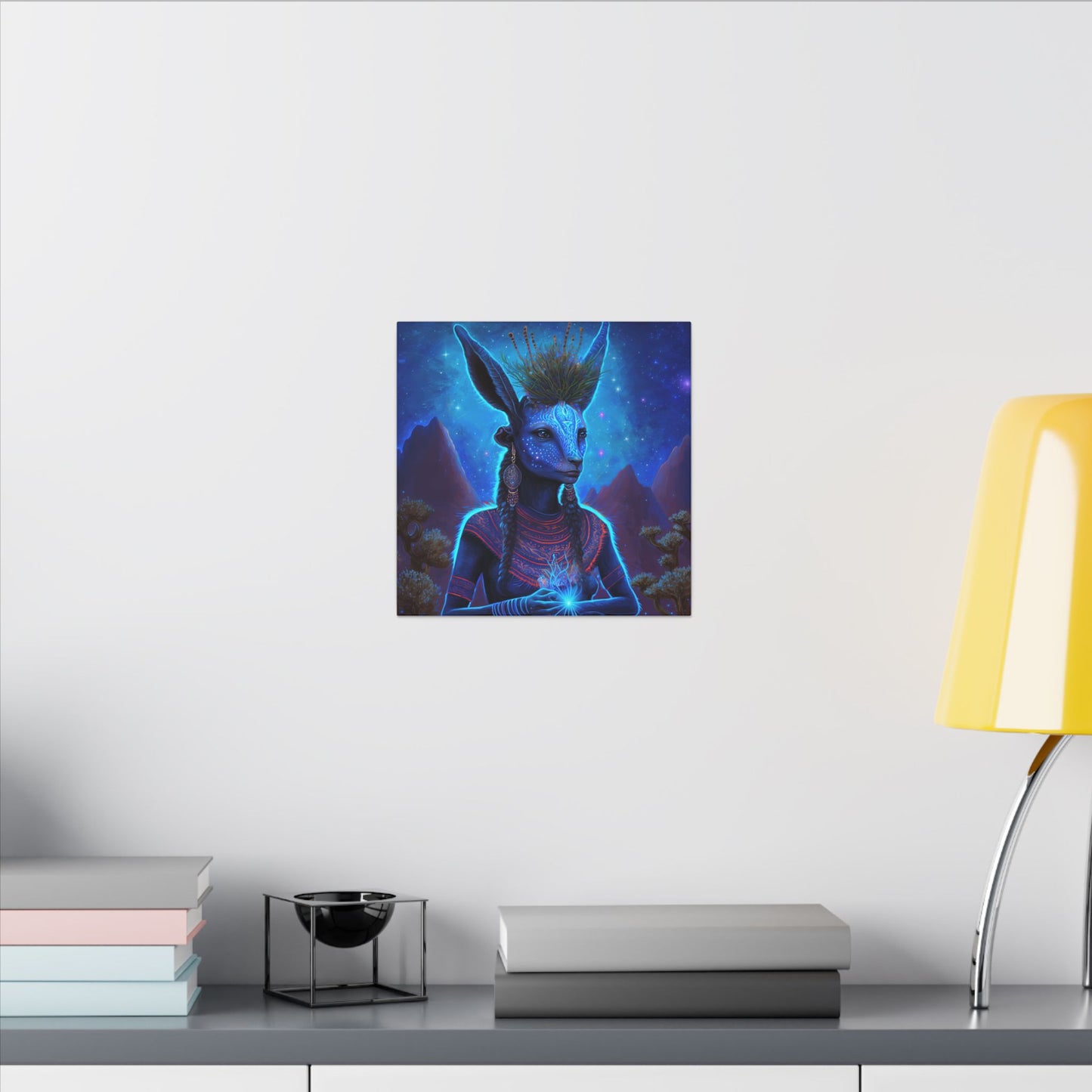 Sacred Blue Deer-Matte Canvas Art