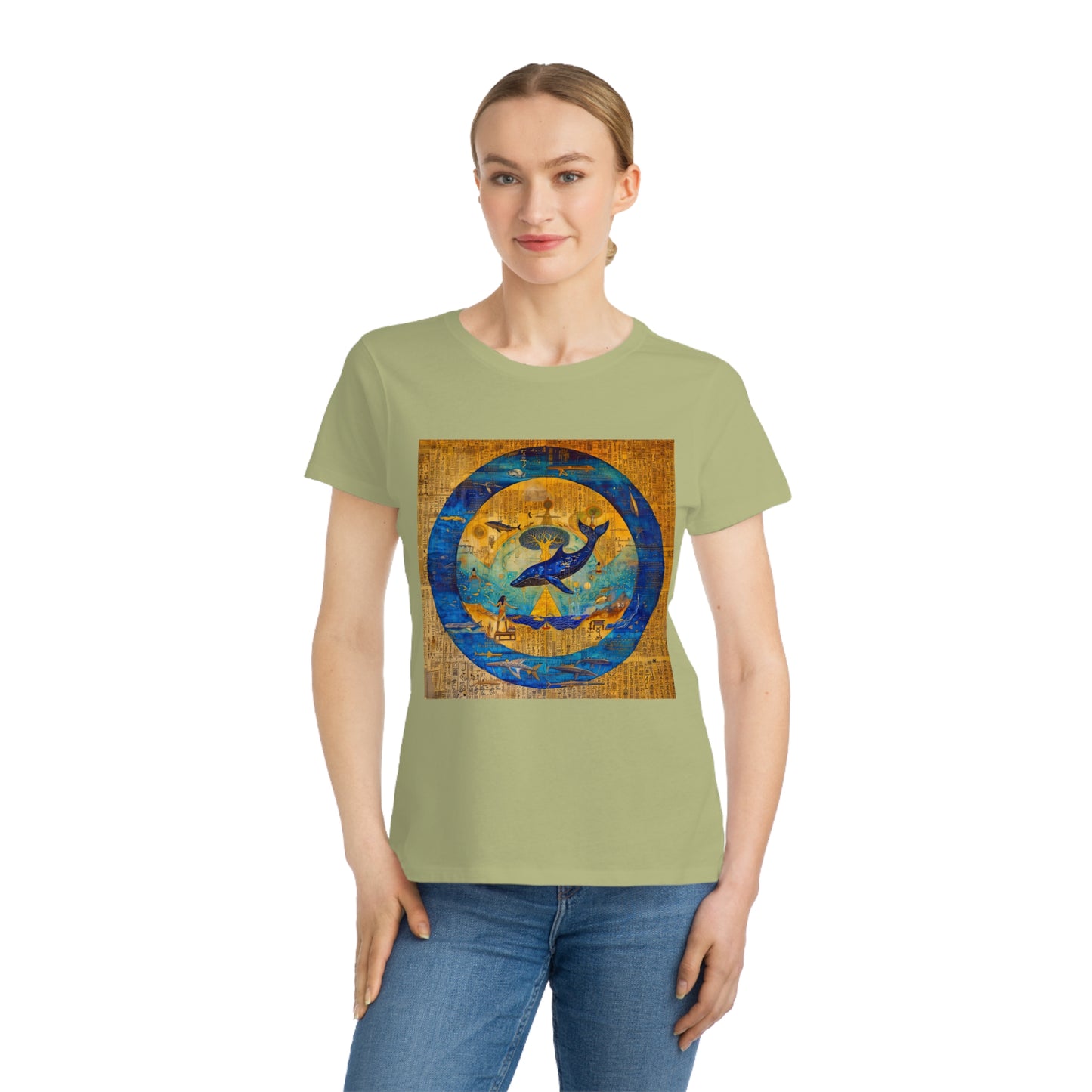 Sirius Codex: Whale Guardian and the Tree of Light-100% Organic Cotton Women's T-Shirt