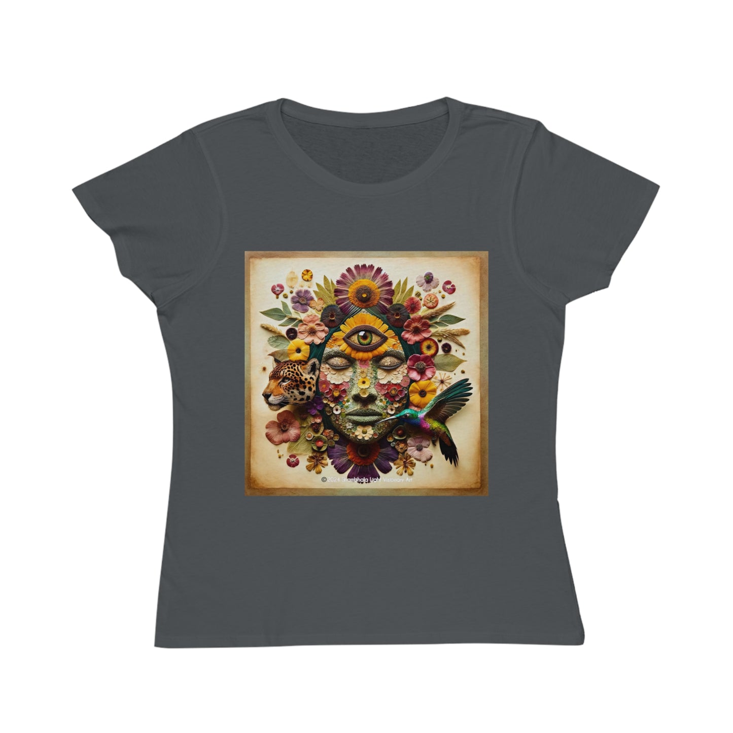 Medicine Woman, Jaguar & Hummingbird Spirit- Women's Organic T-Shirt