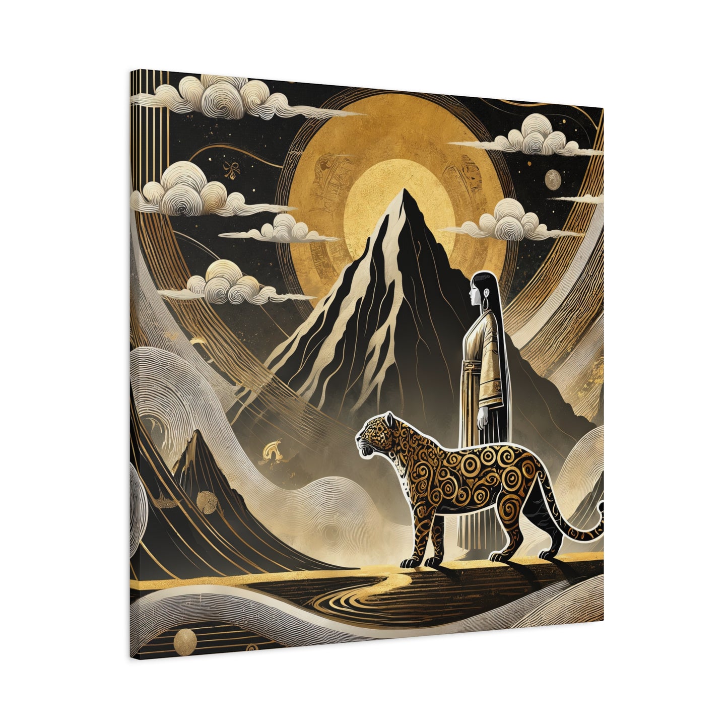 Golden Dream & Jaguar's Path -Matte Canvas Art