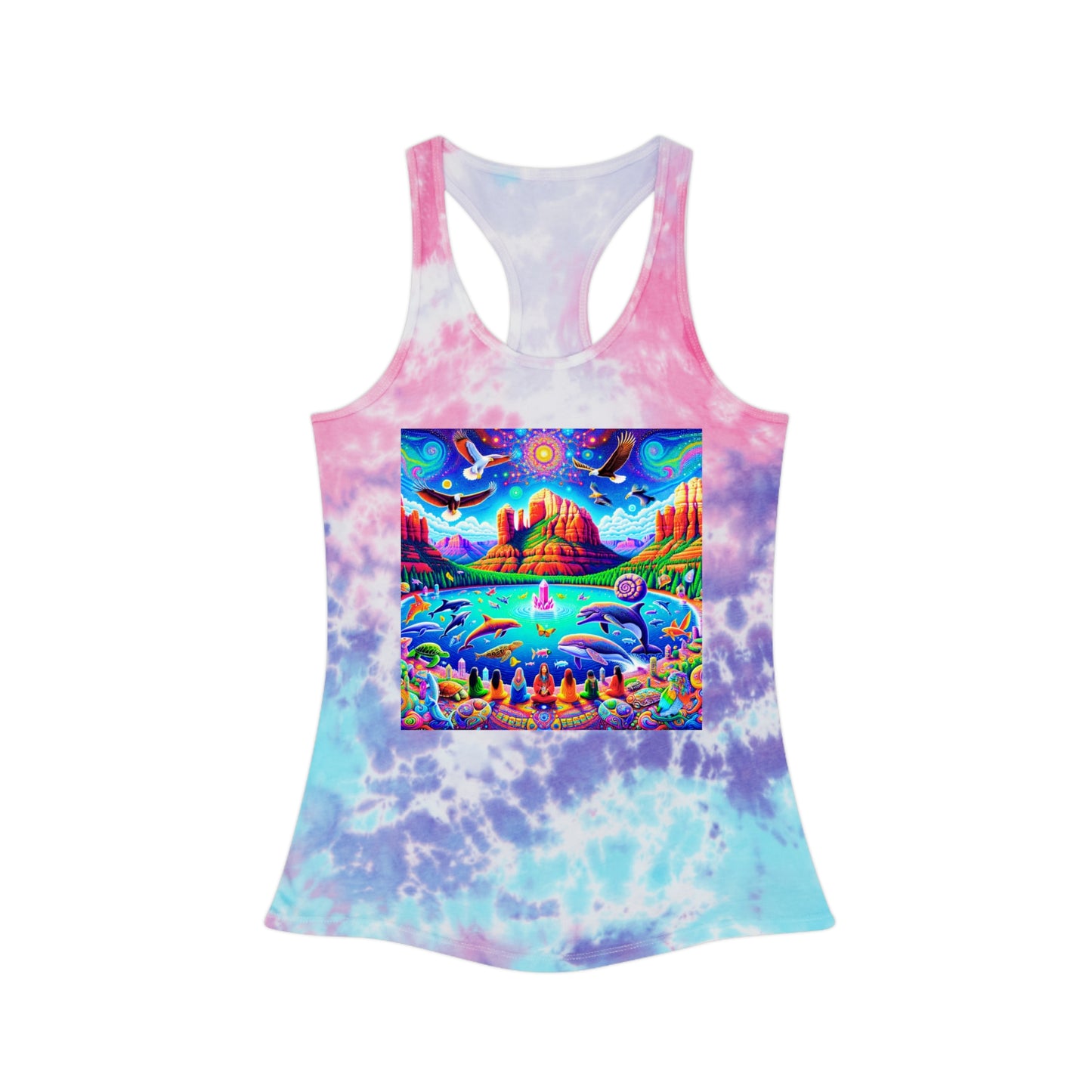 Dream Awake-Vibrant Tie Dye Racerback Tank Top