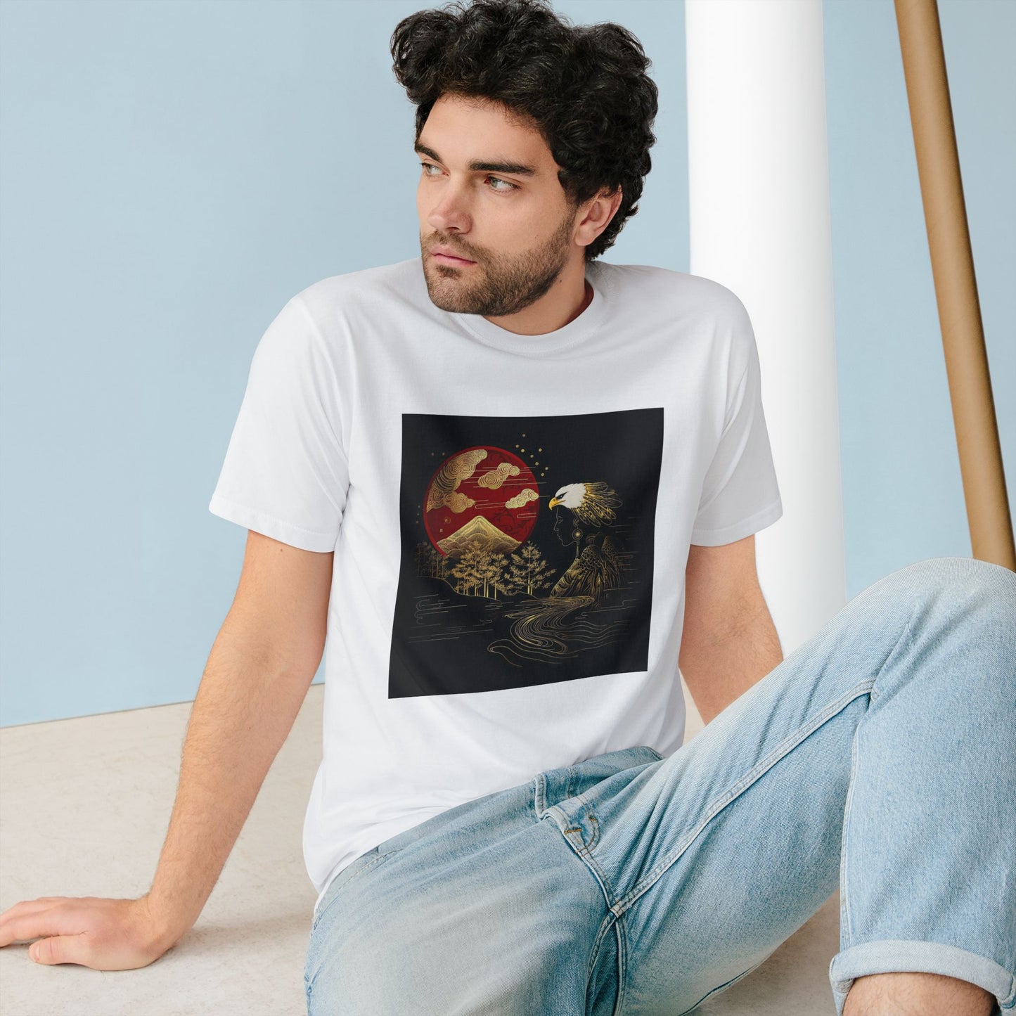 The Golden Eagle& Sun-Unisex 100% Organic Cotton T-Shirt