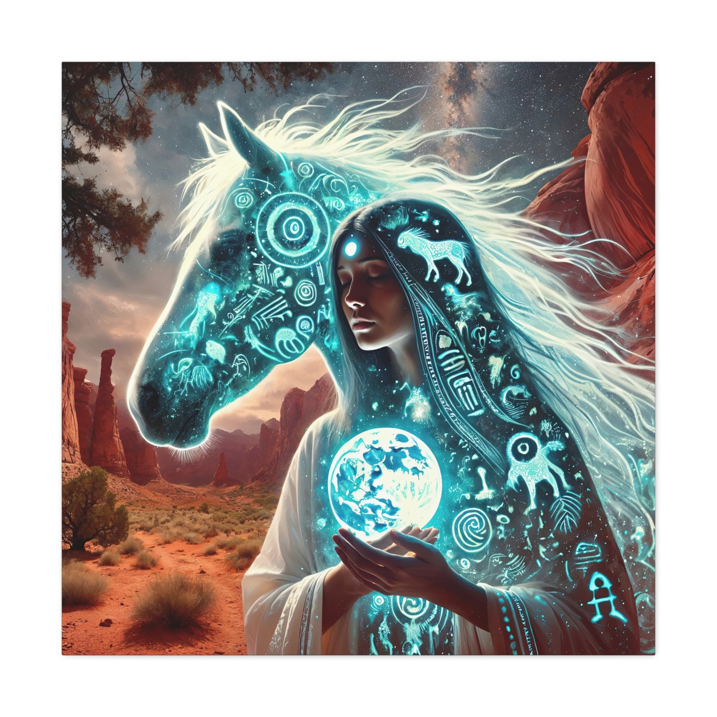 Sacred Star Horse-Matte Canvas Wall Art