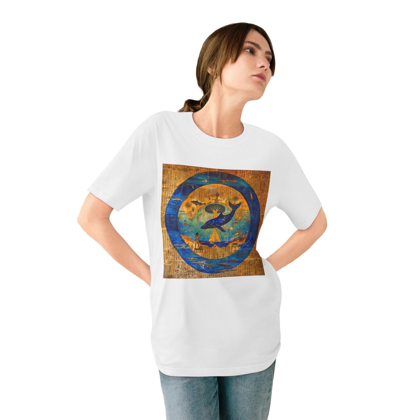 Sirius Codex: Whale Guardian and the Tree of Light-Unisex 100% Organic Cotton T-Shirt