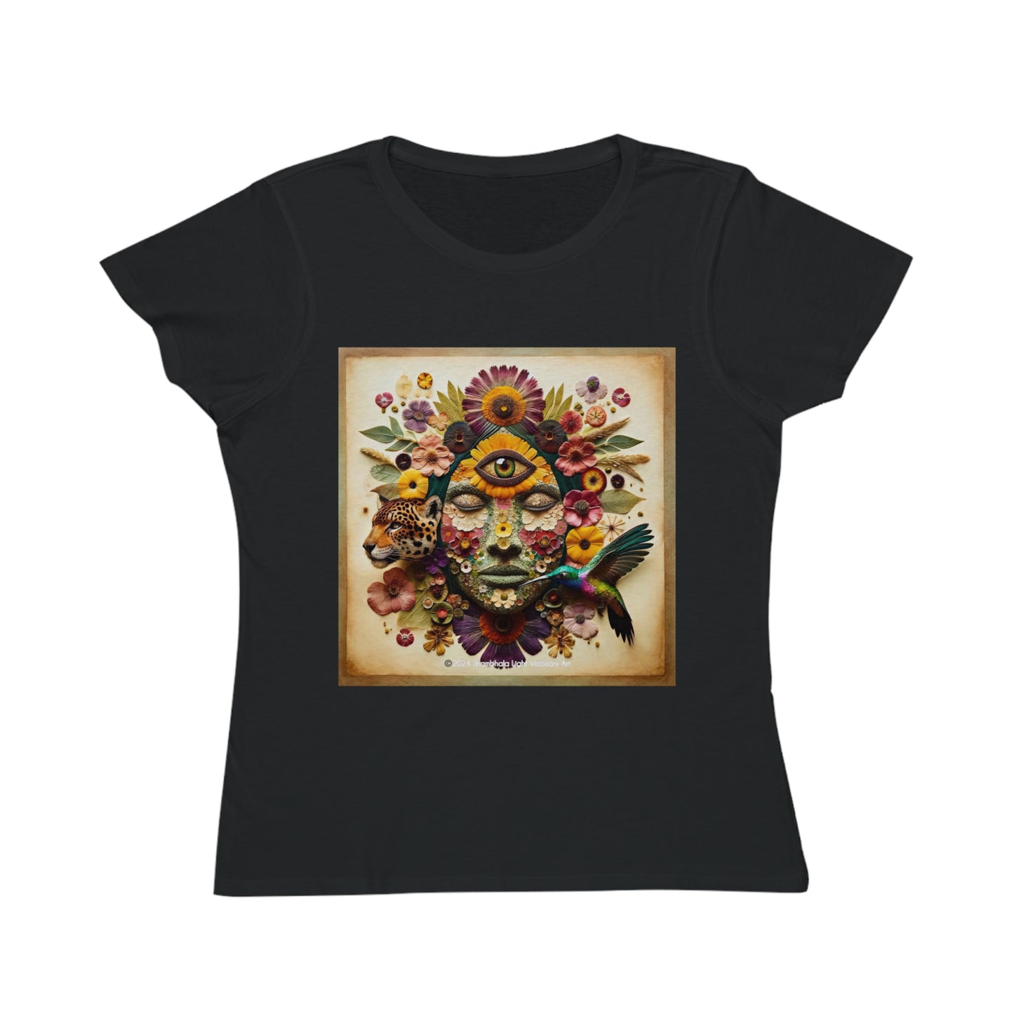 Medicine Woman, Jaguar & Hummingbird Spirit- Women's Organic T-Shirt
