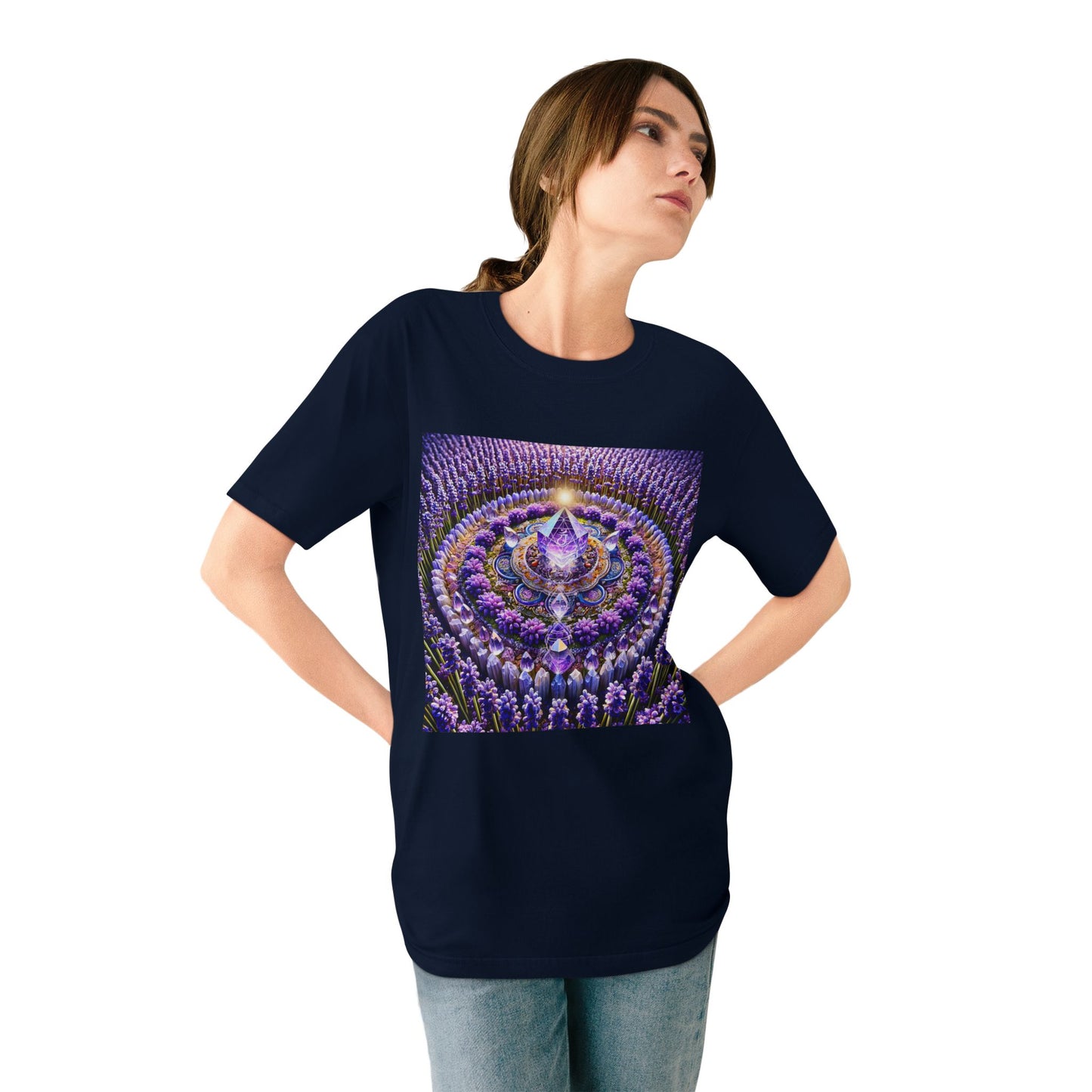 Violet Flame Mandala -Unisex 100% Organic Cotton T-Shirt